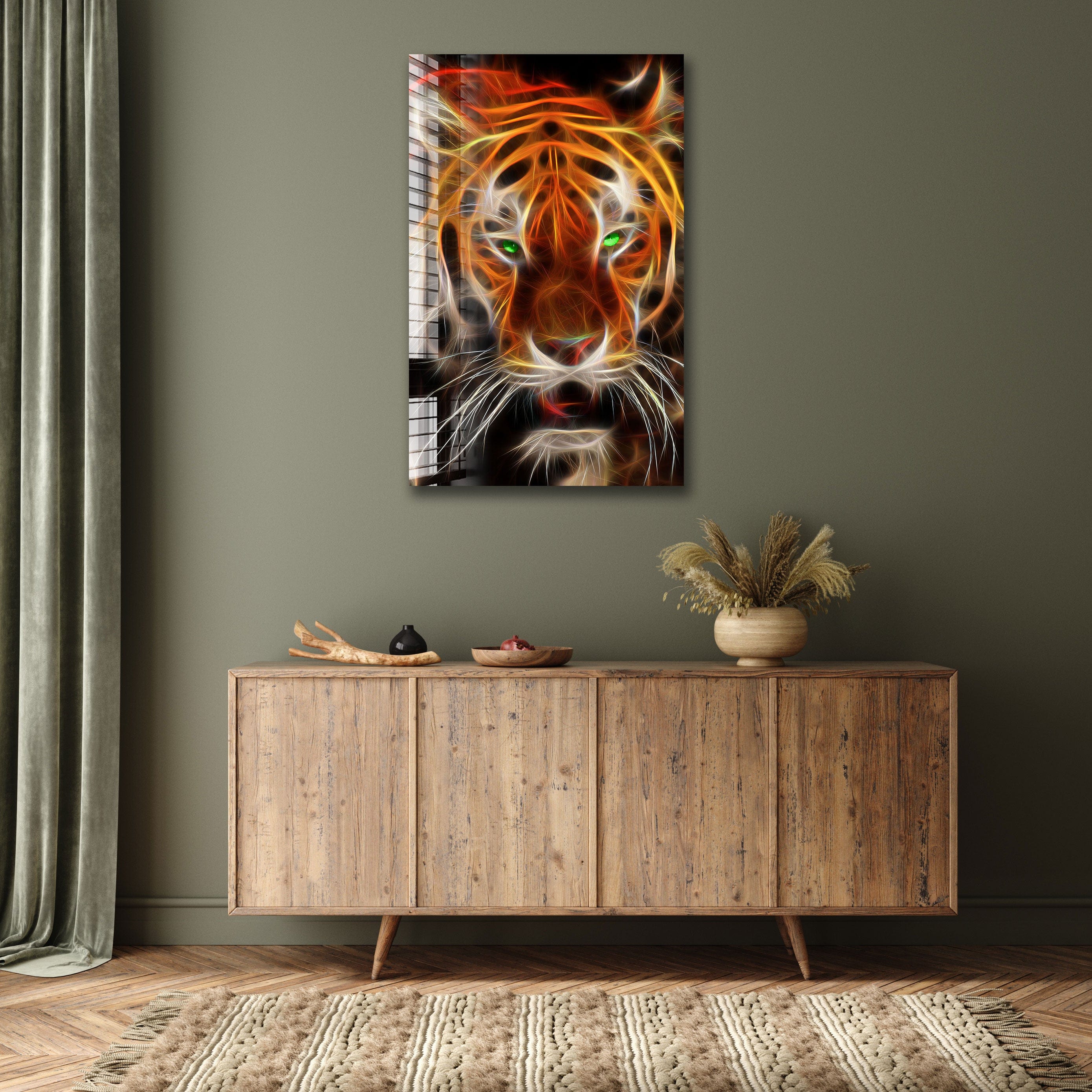 Artronauts Glass Print Lightning Tiger