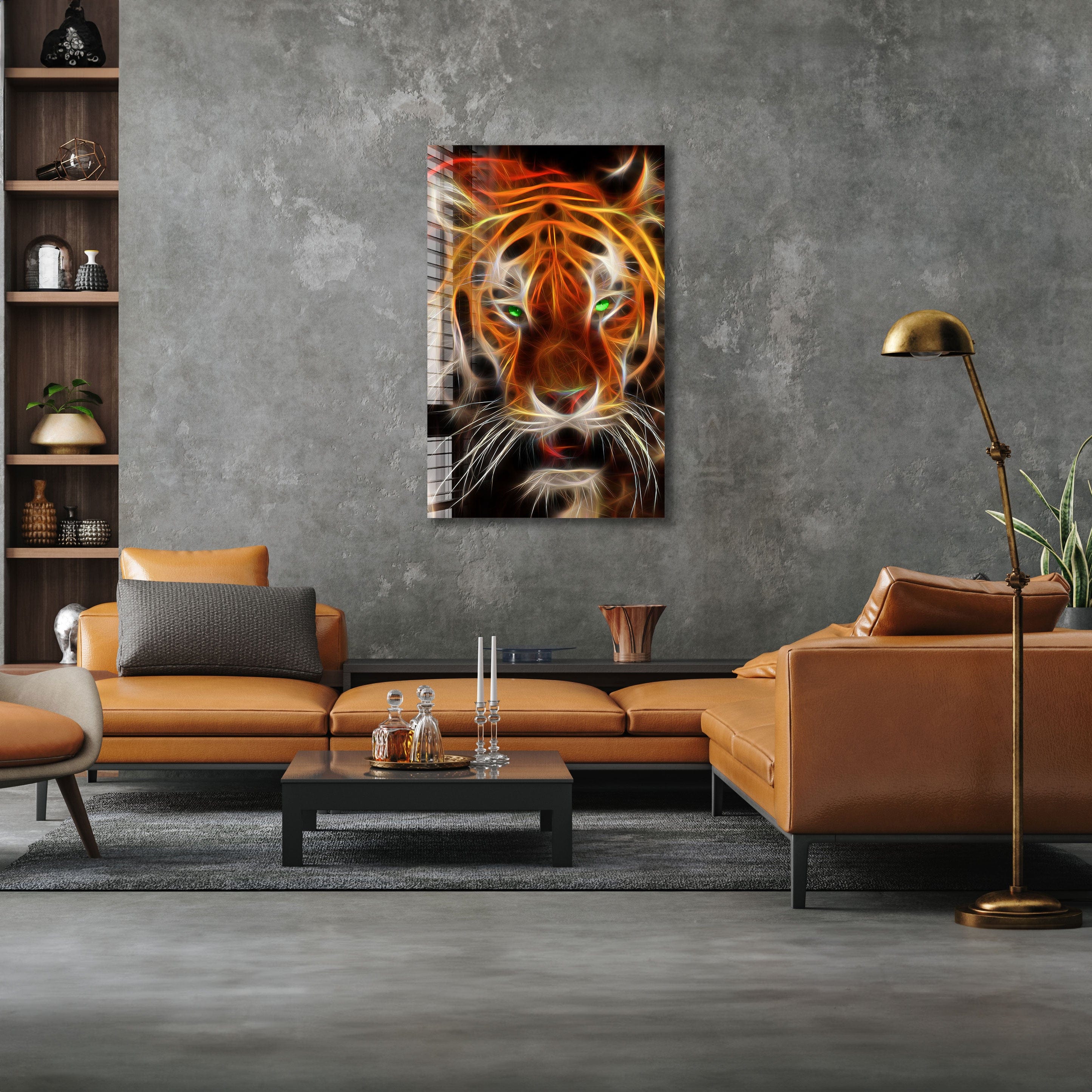 Artronauts Glass Print Lightning Tiger