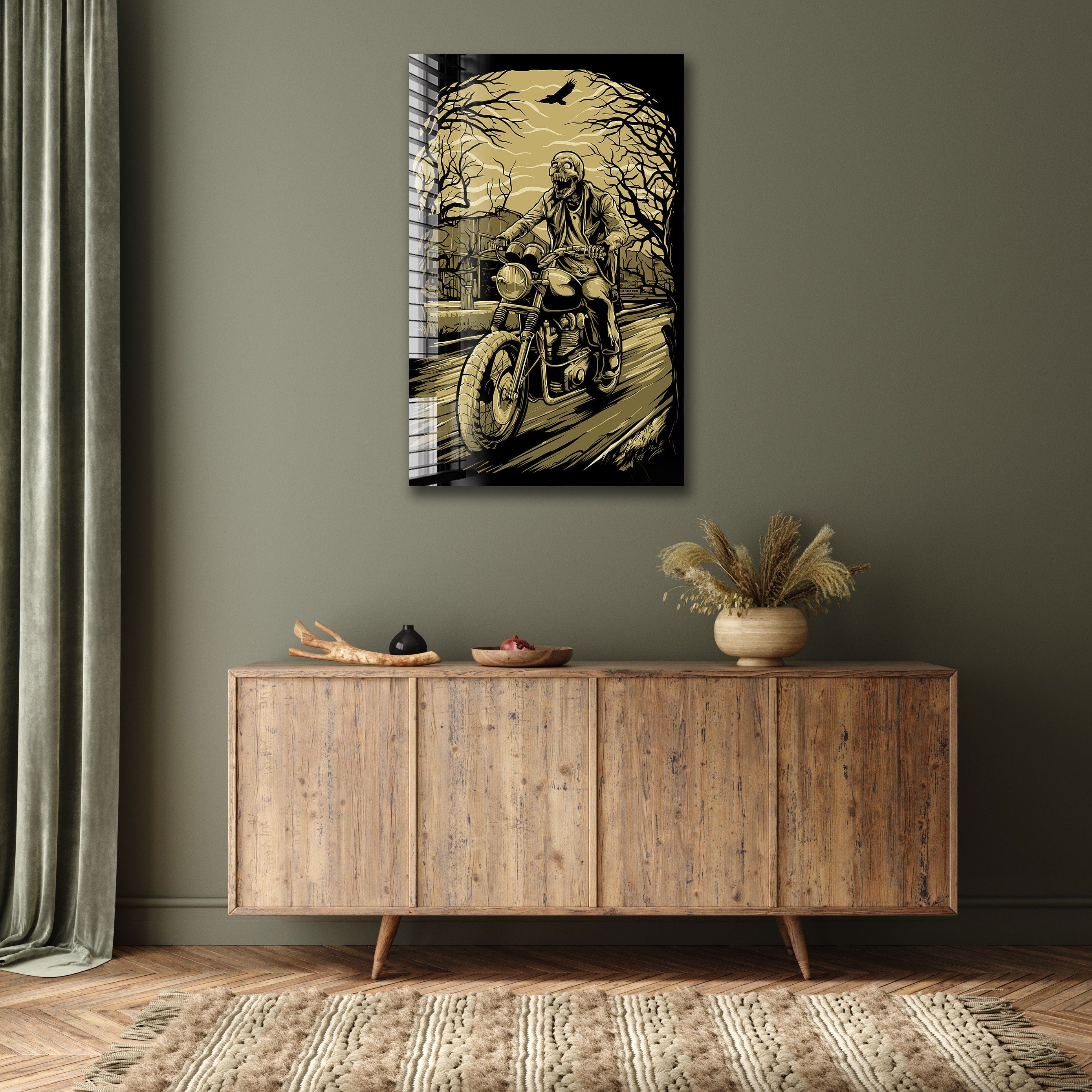 Artronauts Glass Print Skull Rider