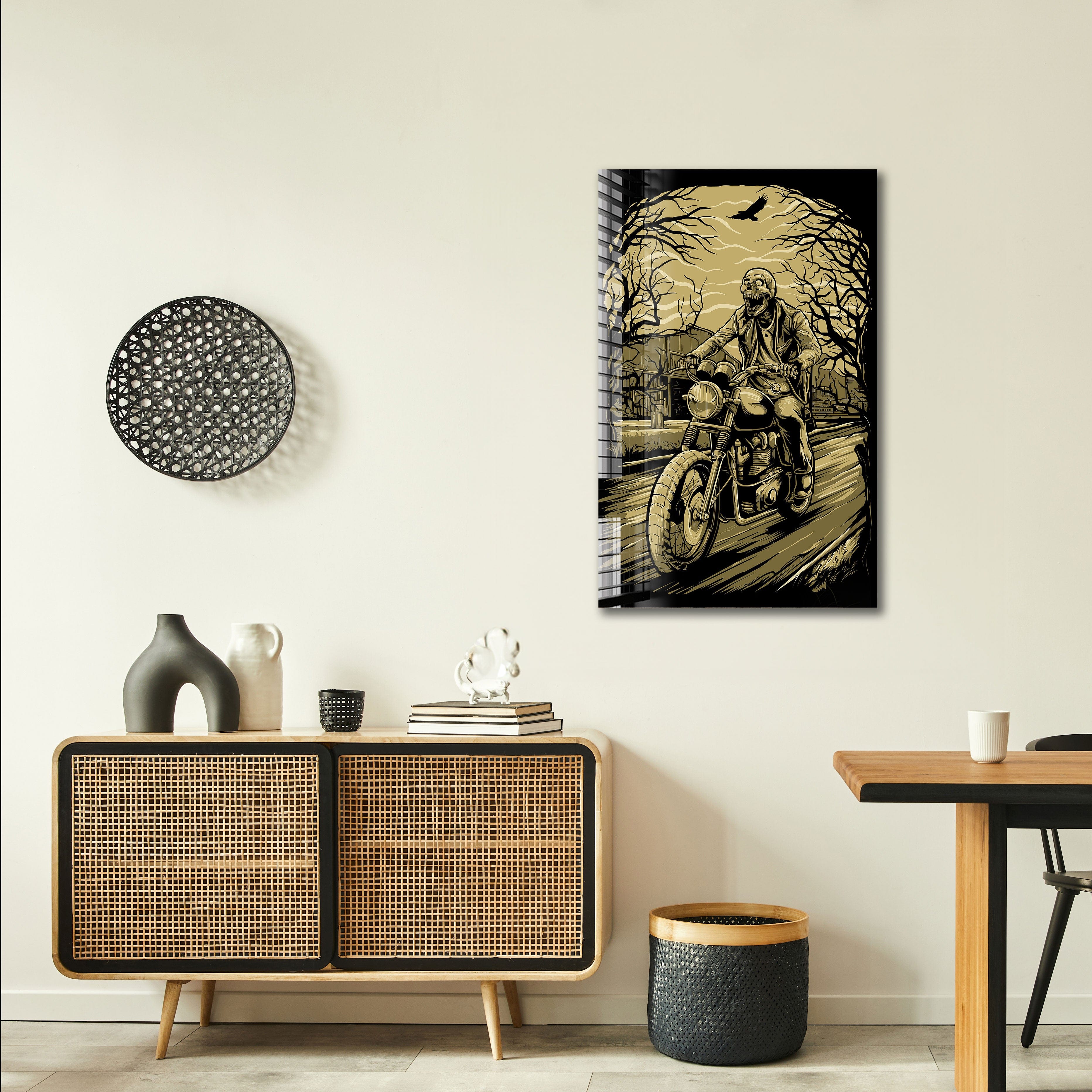 Artronauts Glass Print Skull Rider