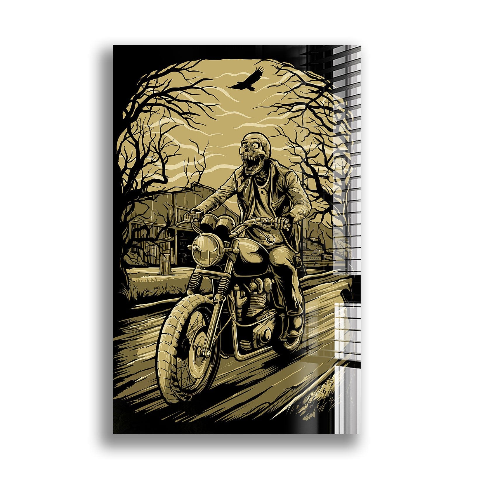 Artronauts Glass Print Skull Rider
