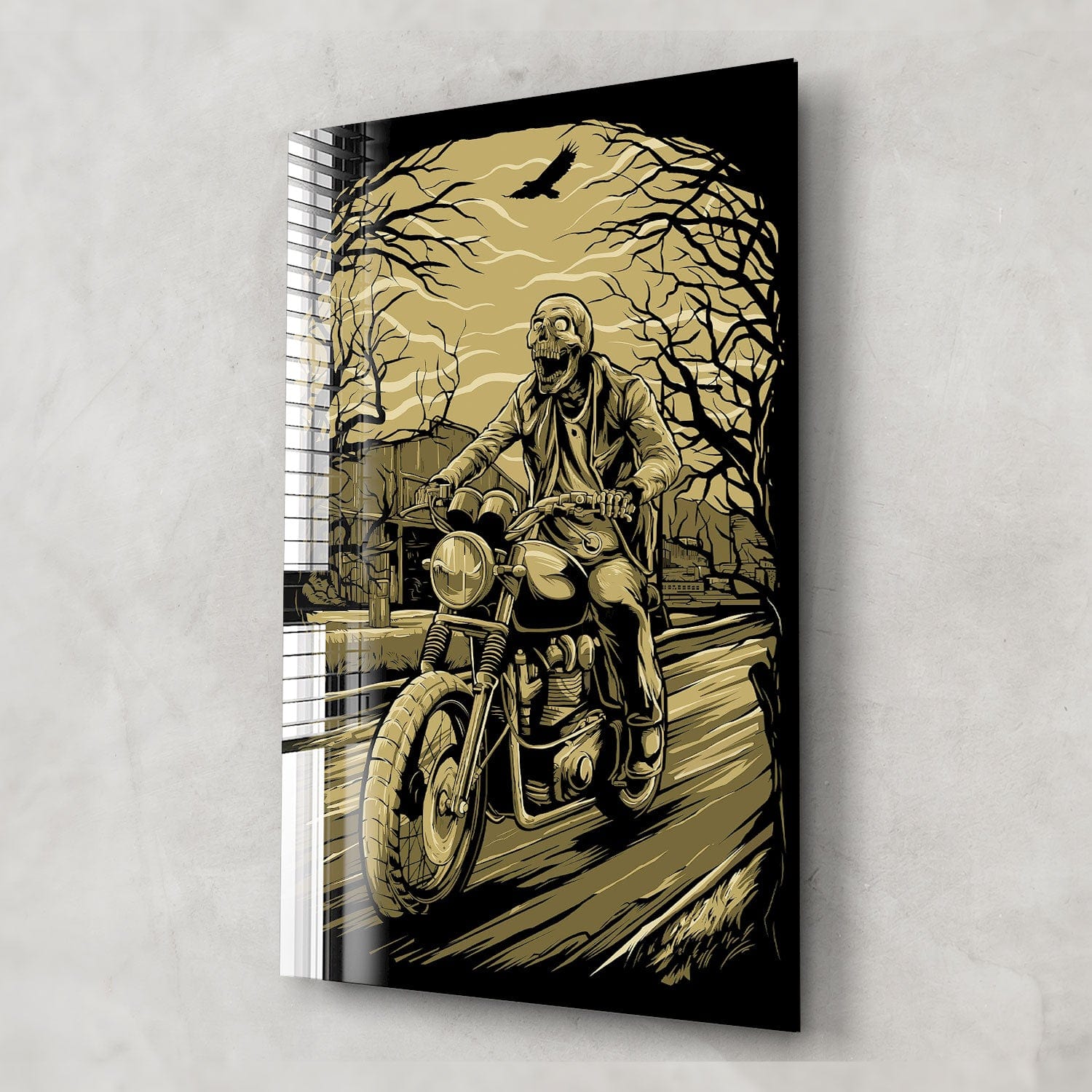 Artronauts Glass Print Skull Rider