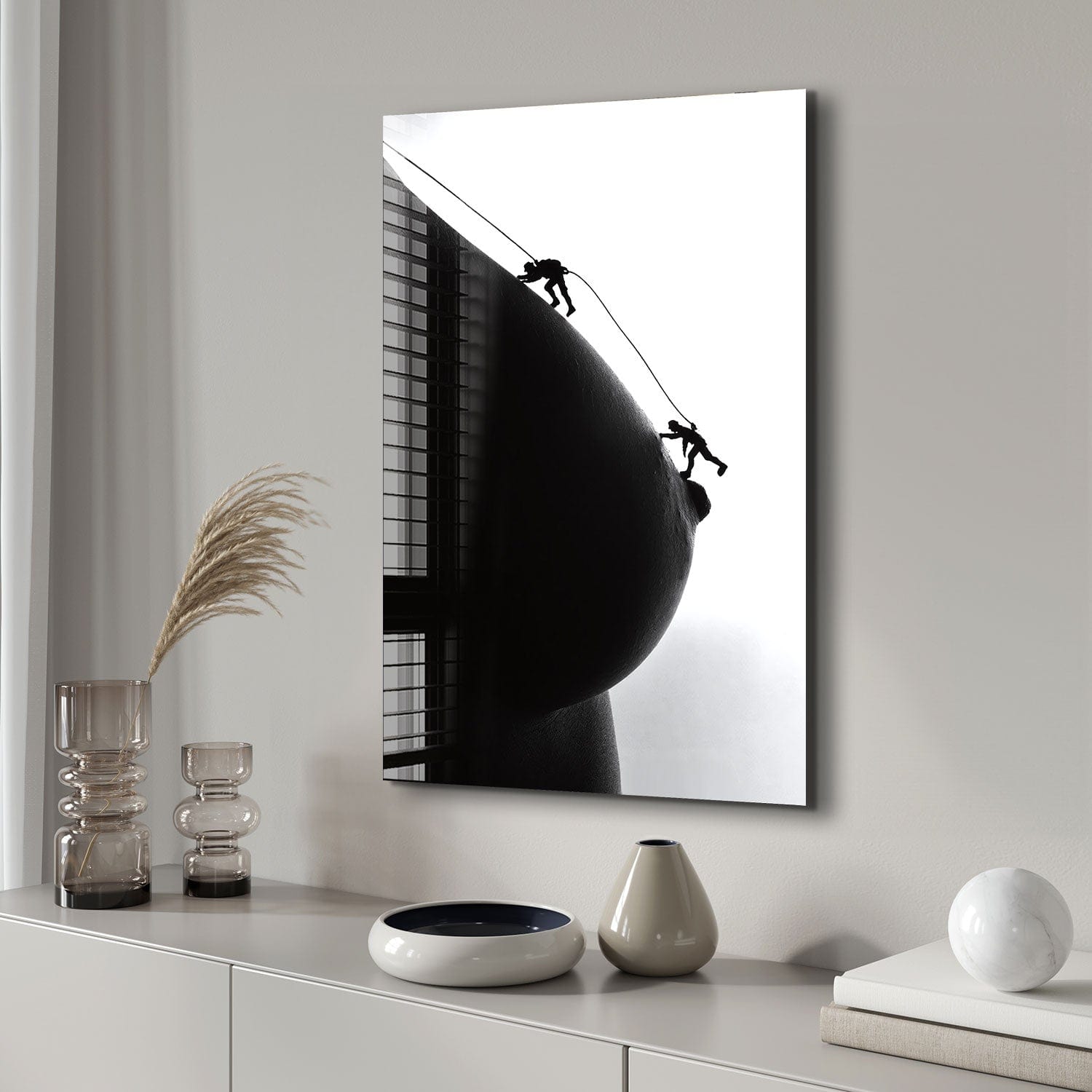 Artronauts Glass Print Climbing The Nipples II