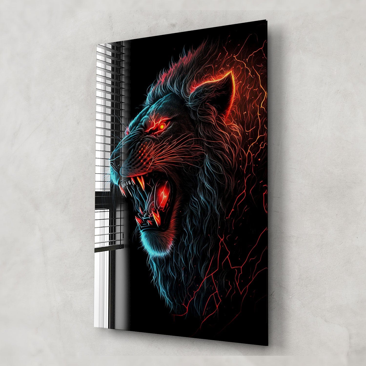 Artronauts Glass Print Lightning Lion