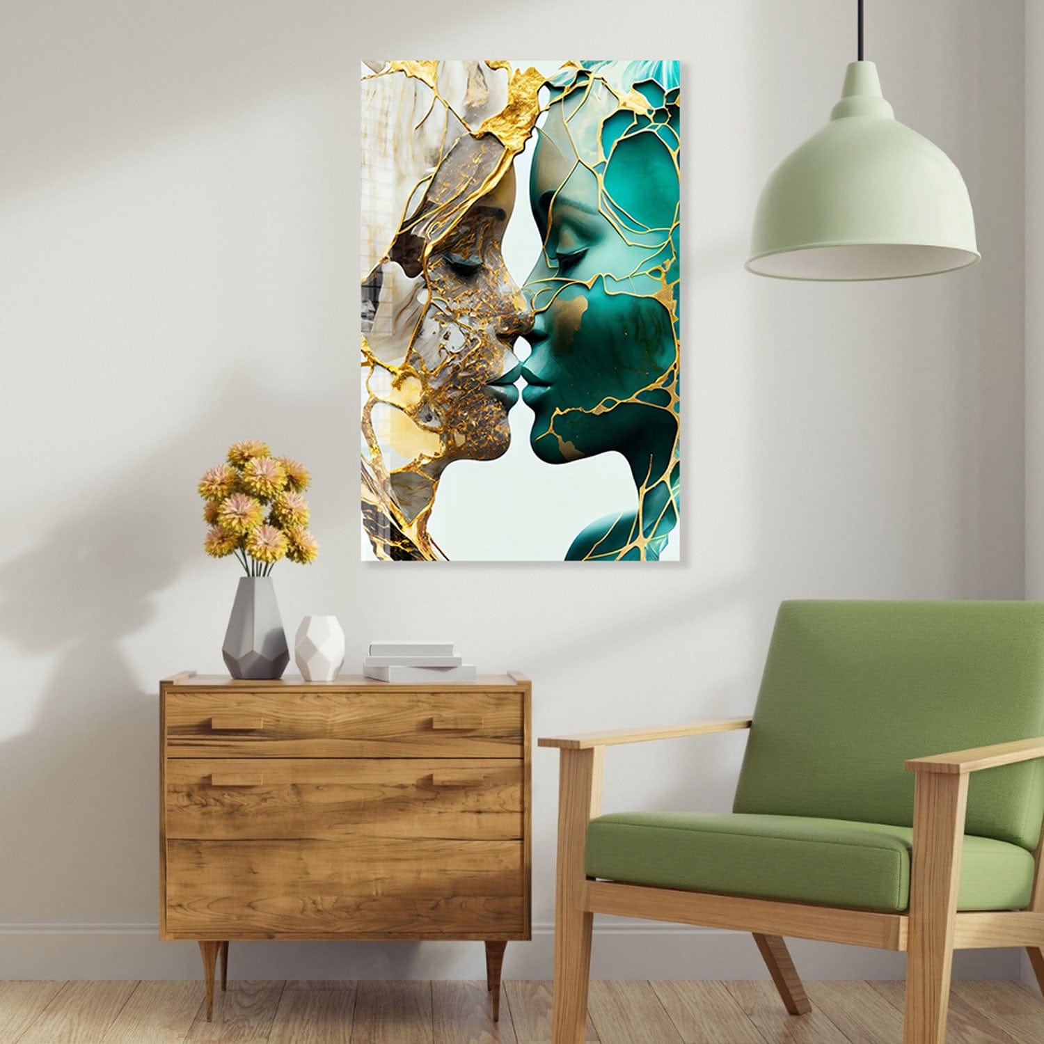 Artronauts Glass Print Abstract Kissers - Tempered Glass Wall Art