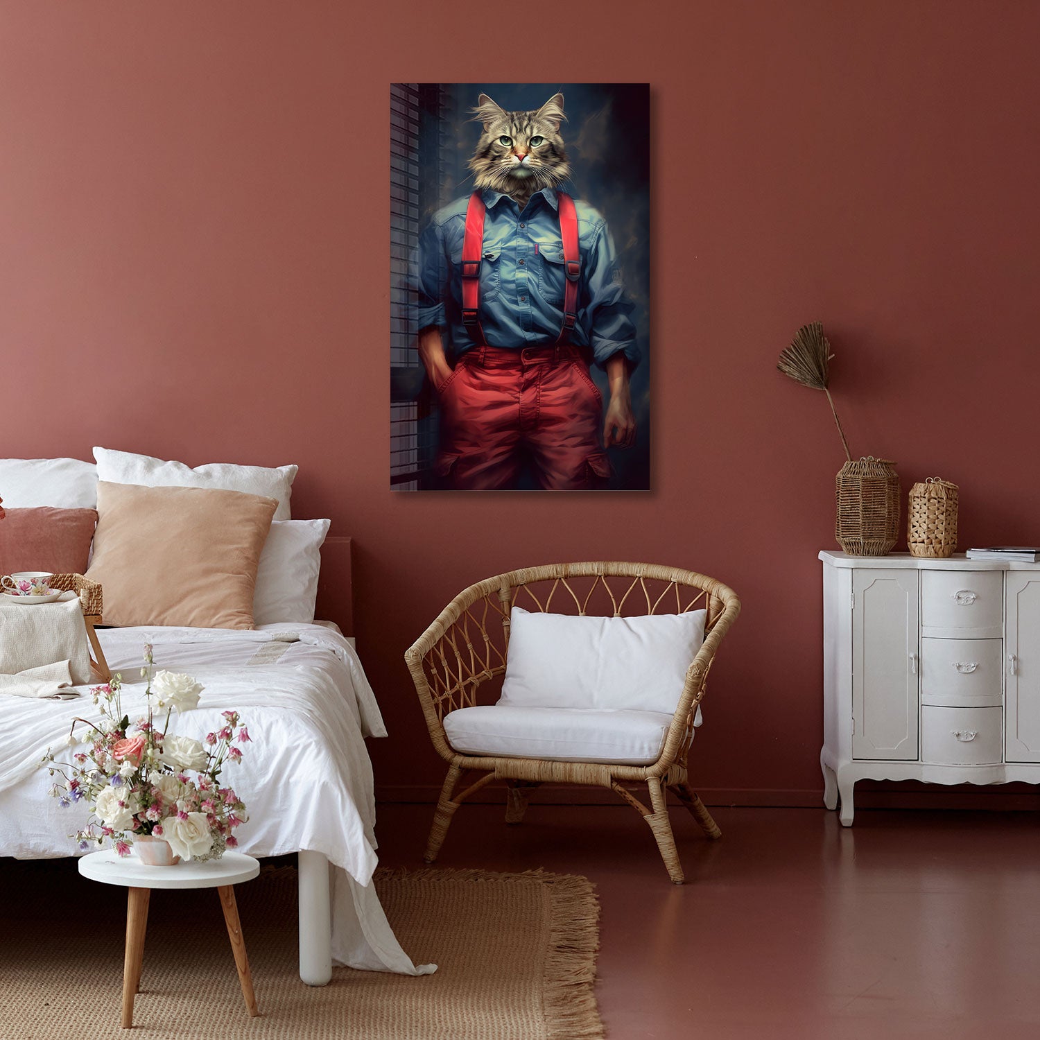 Mr. Cat - Tempered Glass Wall Art