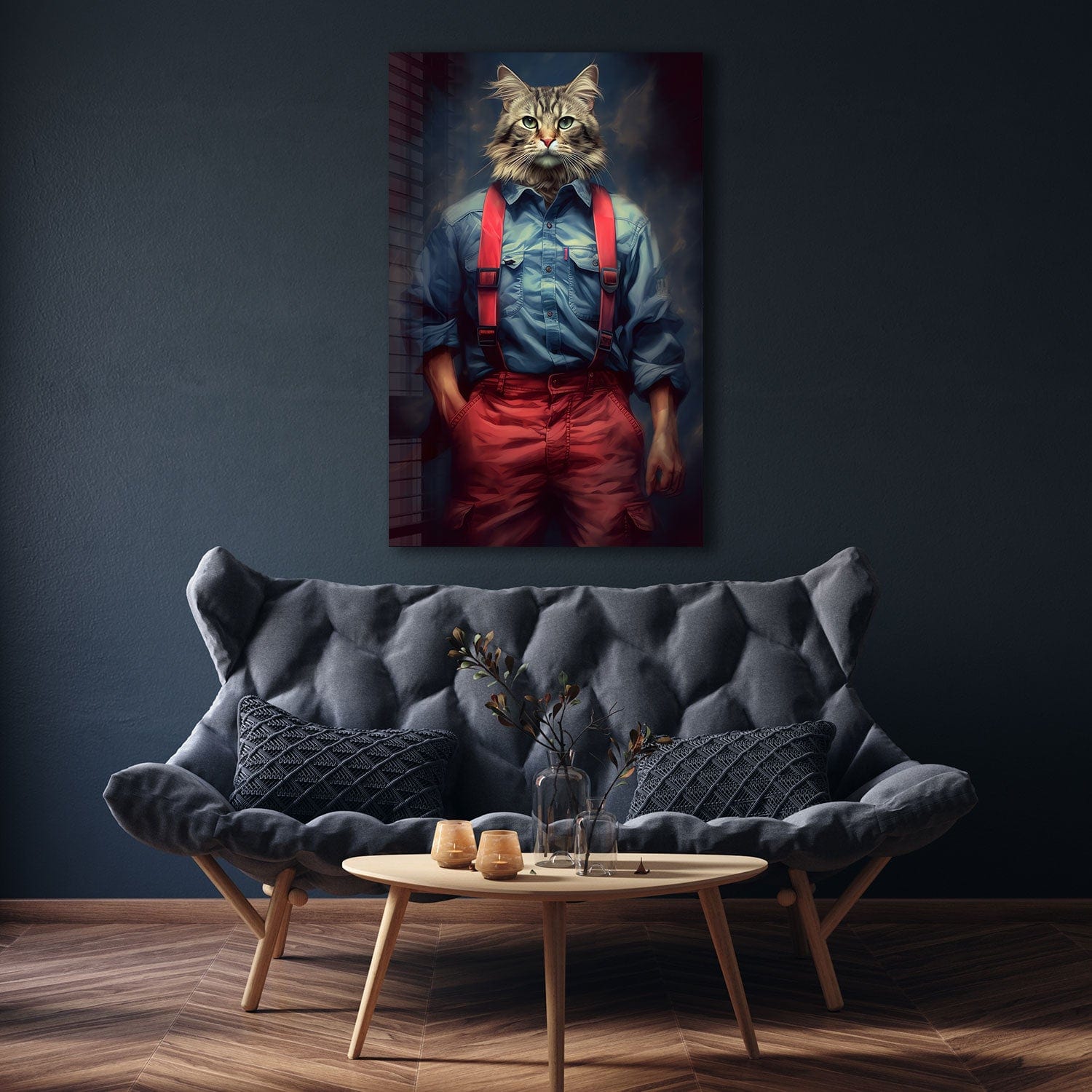 Artronauts Glass Print Mr. Cat - Tempered Glass Wall Art