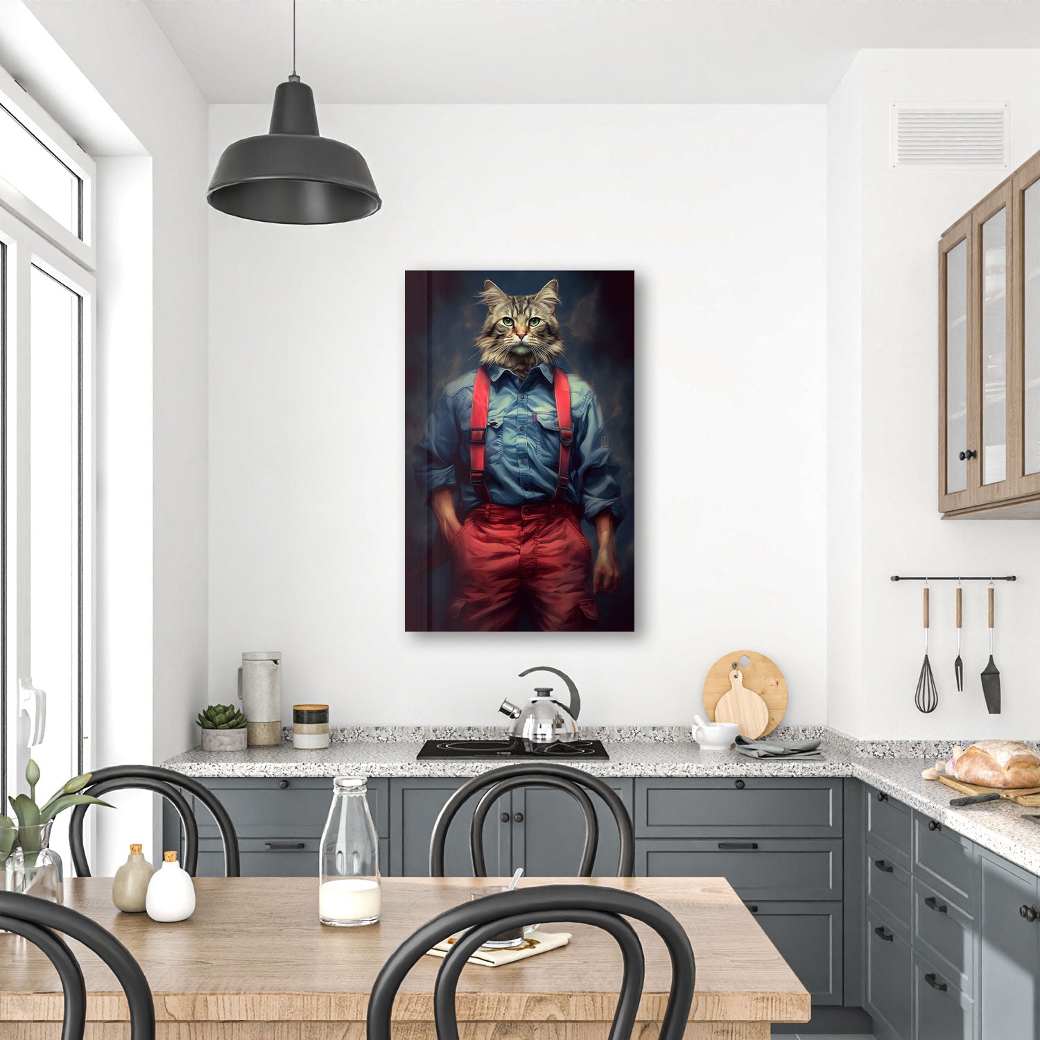 Mr. Cat - Tempered Glass Wall Art