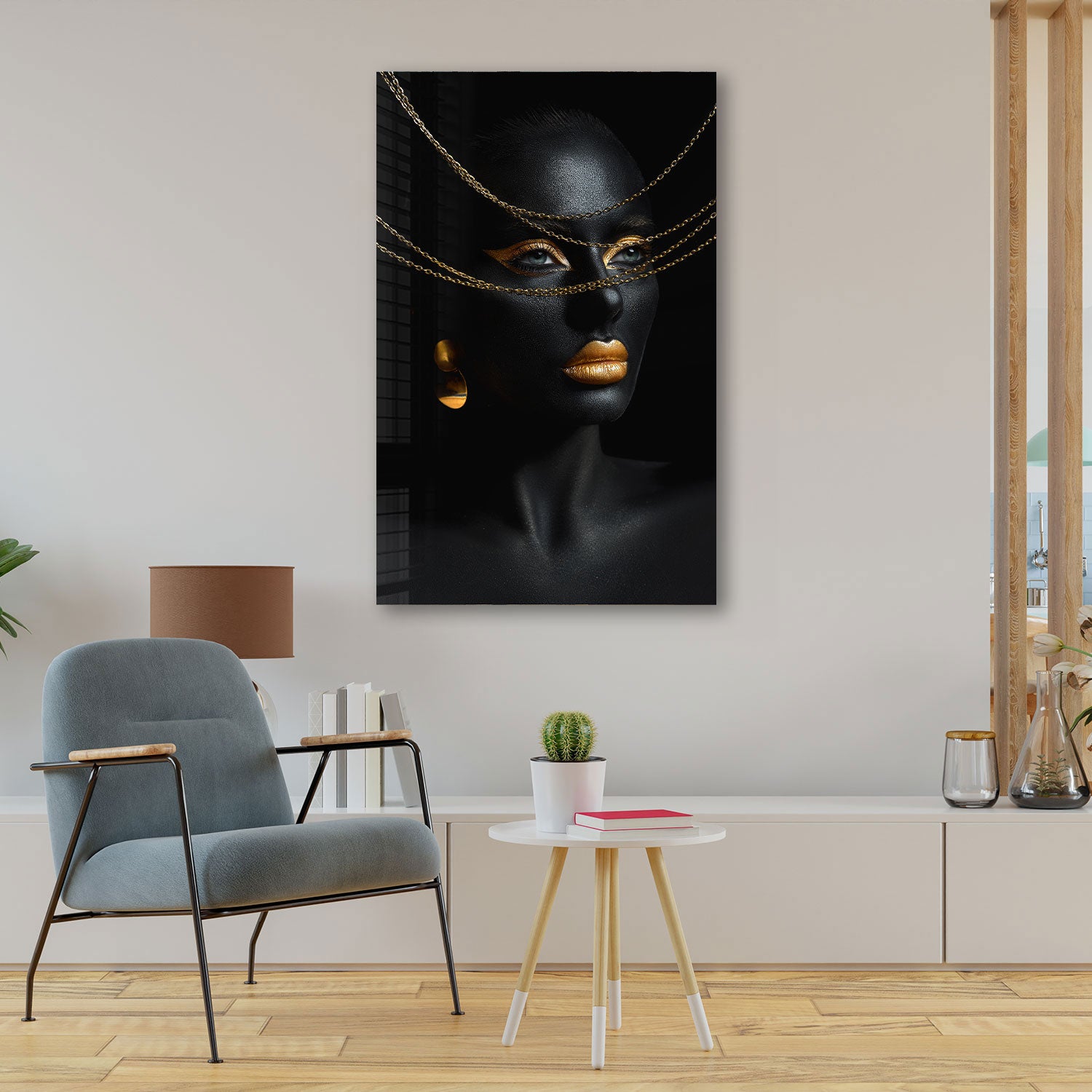 Golden Woman - Tempered Glass Wall Art