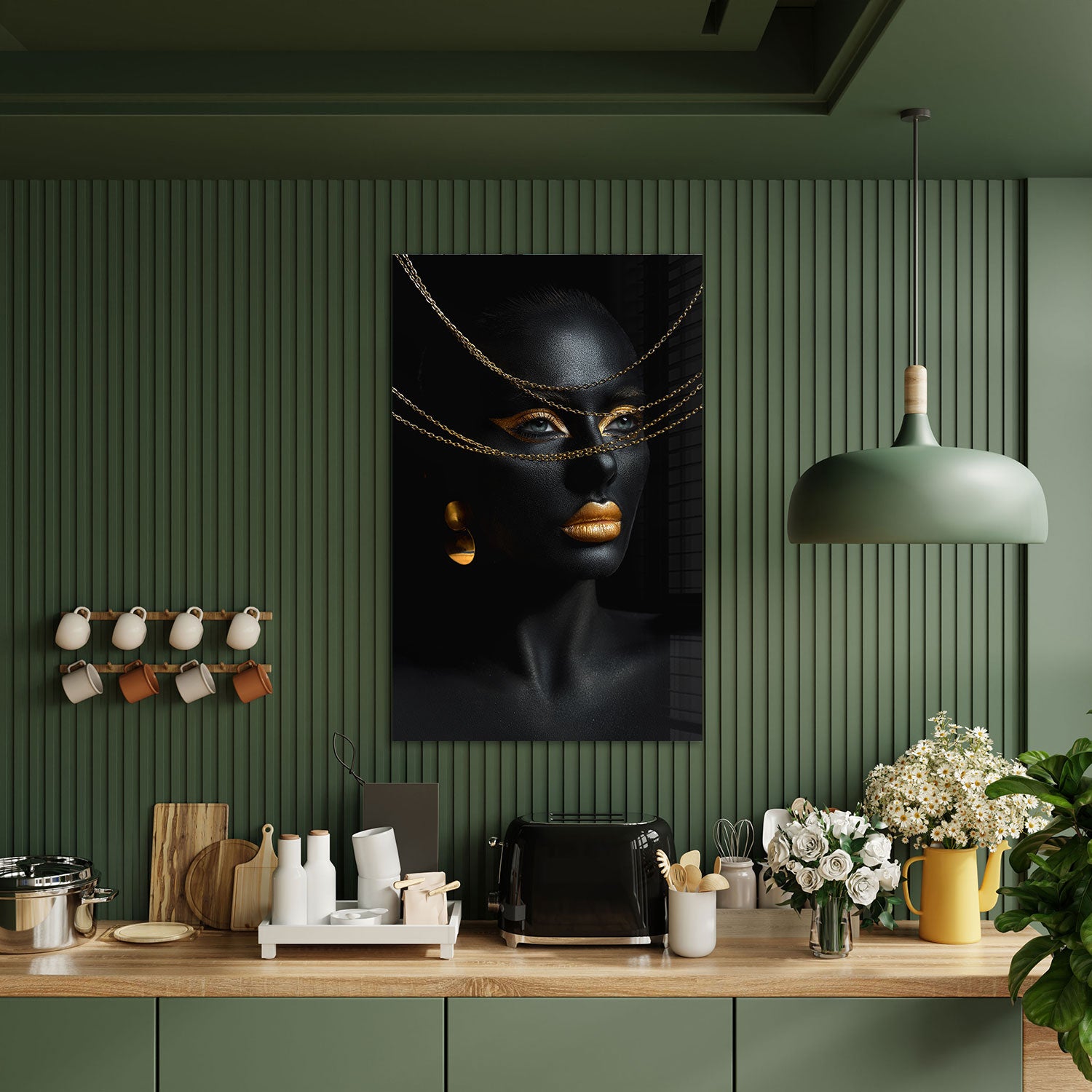 Golden Woman - Tempered Glass Wall Art