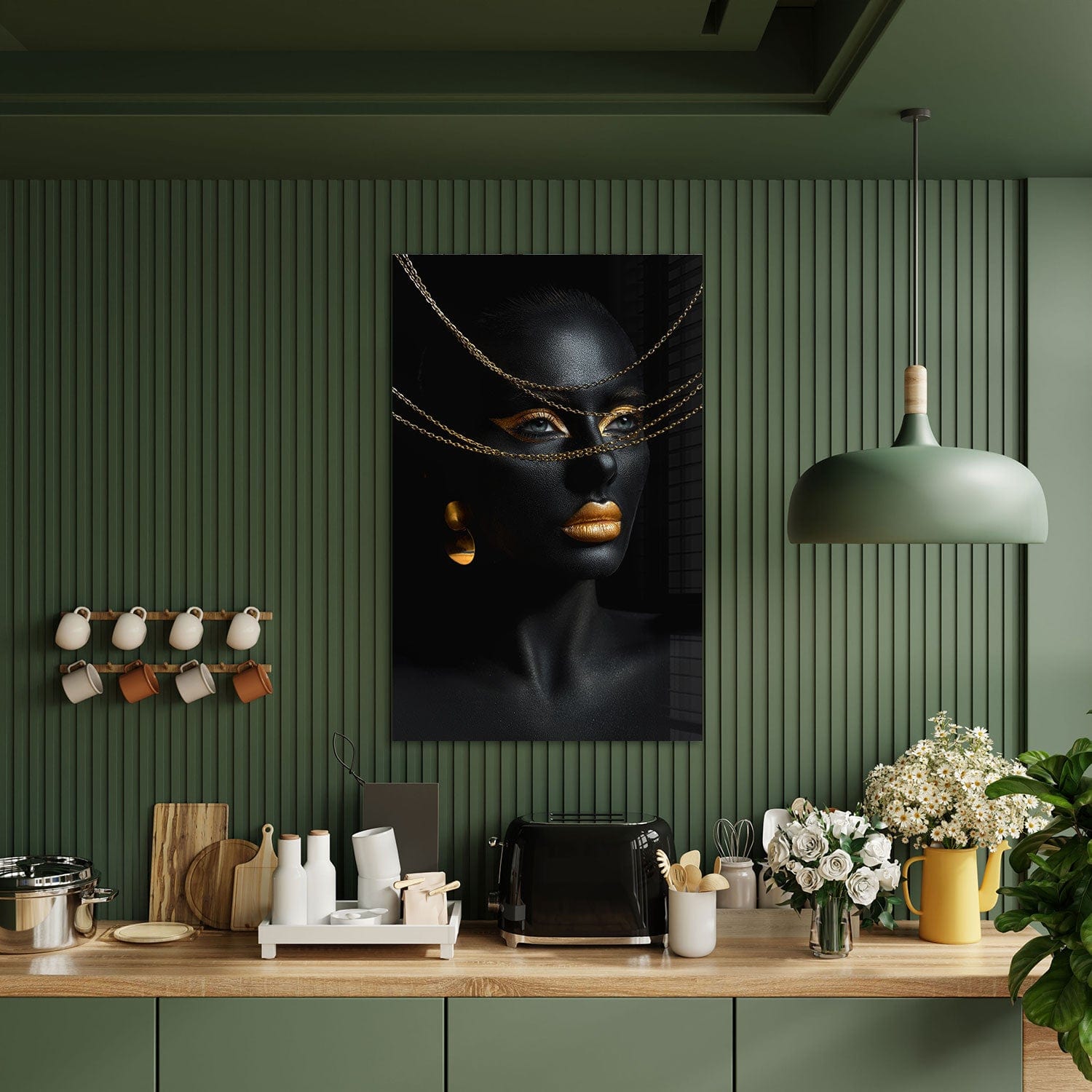 Artronauts Glass Print Golden Woman - Tempered Glass Wall Art