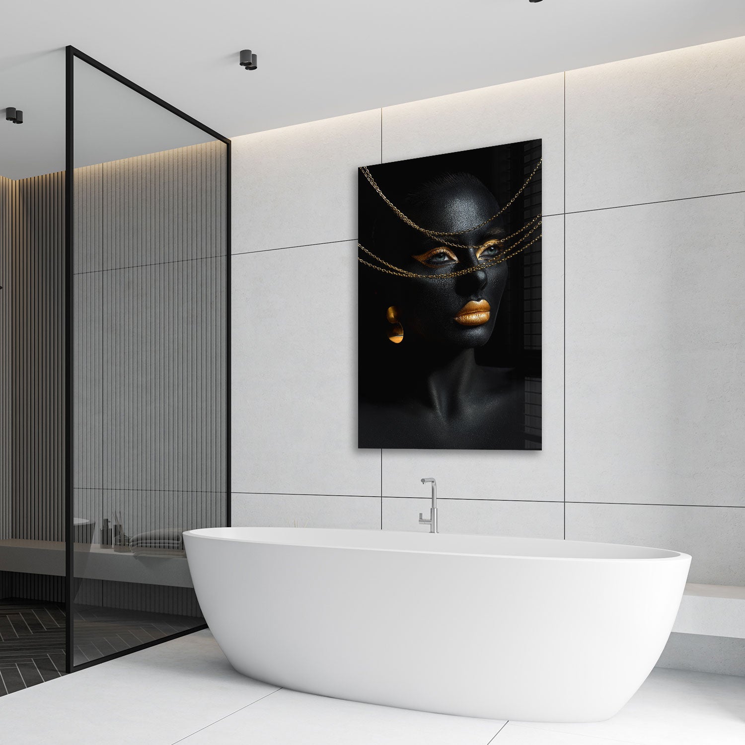 Golden Woman - Tempered Glass Wall Art