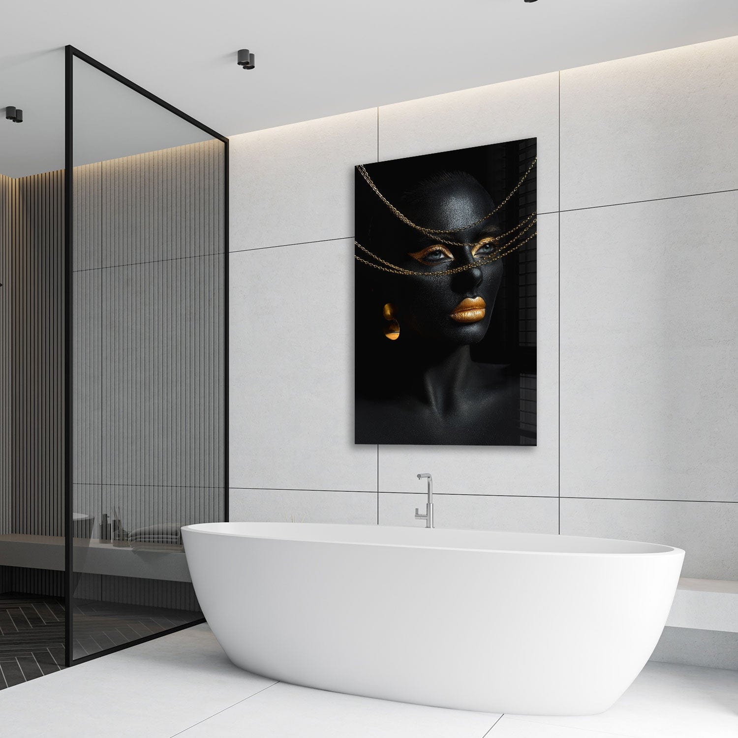 Artronauts Glass Print Golden Woman - Tempered Glass Wall Art