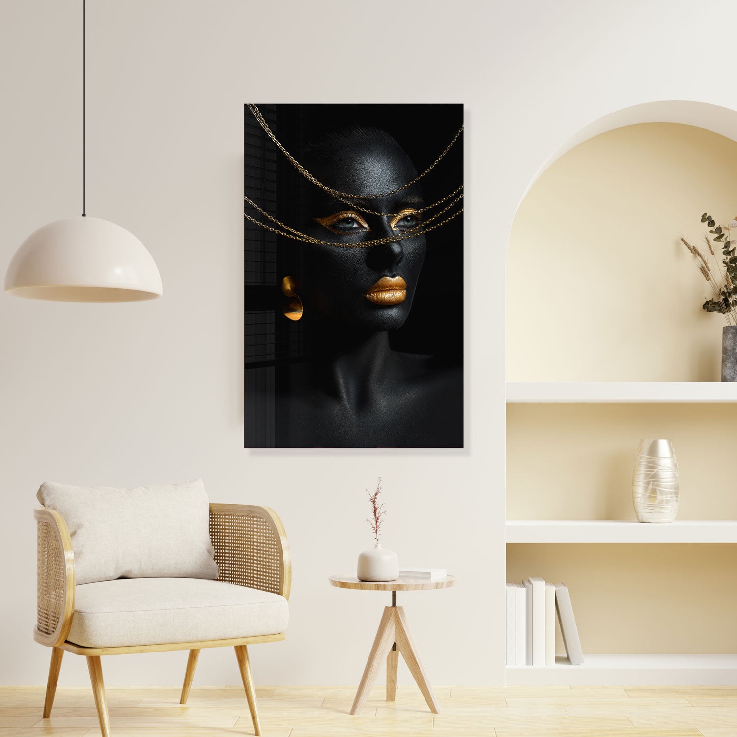 Golden Woman - Tempered Glass Wall Art