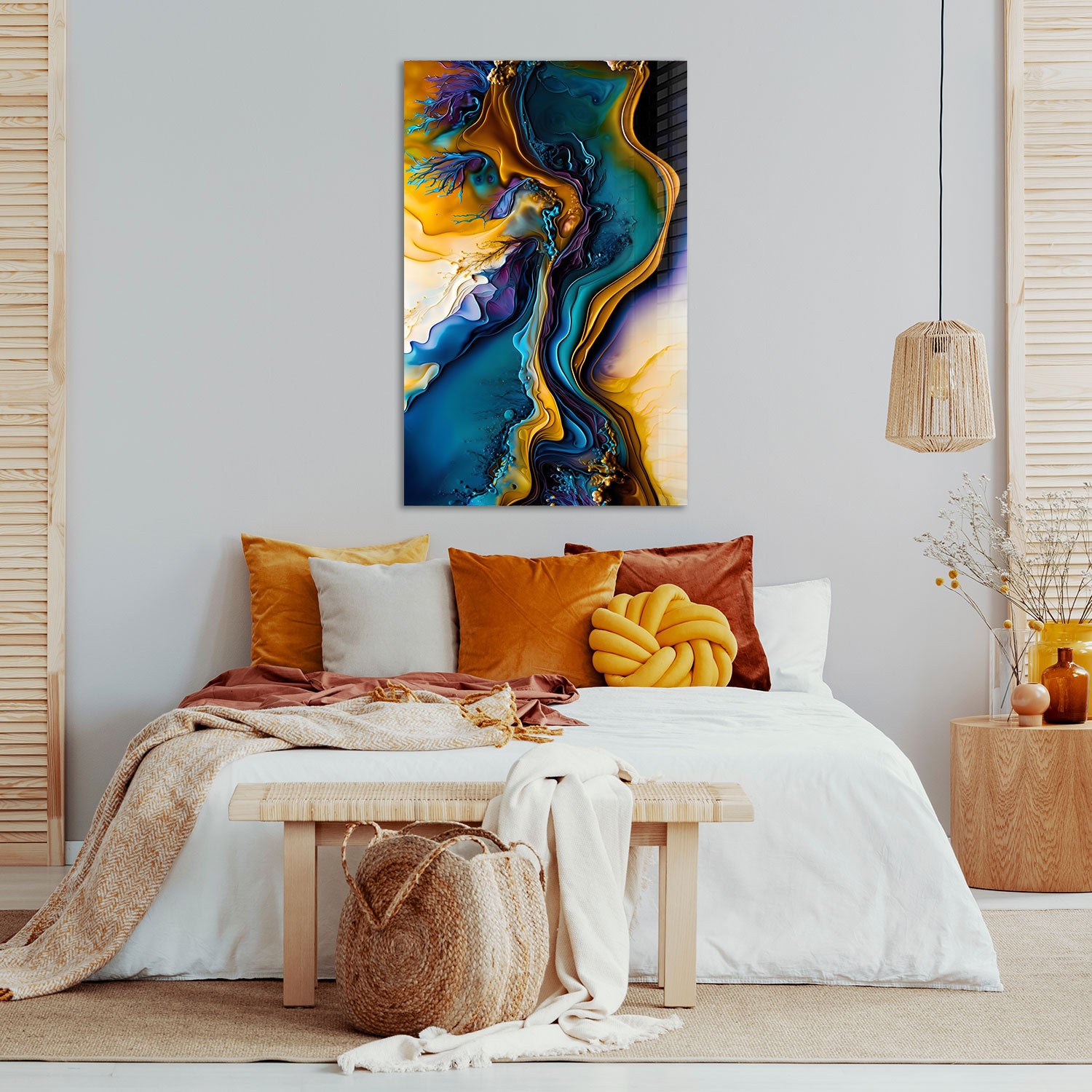Abstract Veins - Tempered Glass Wall Art