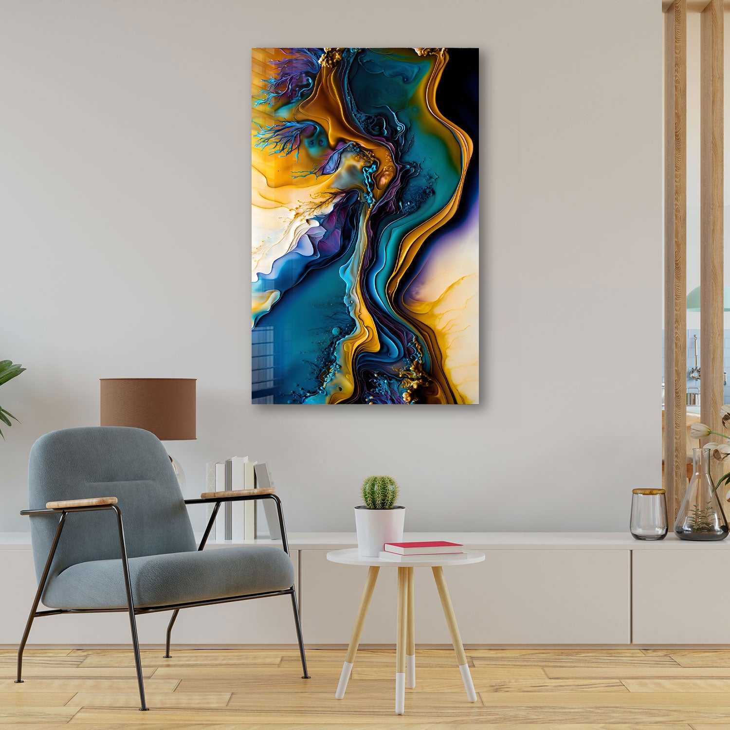 Abstract Veins - Tempered Glass Wall Art