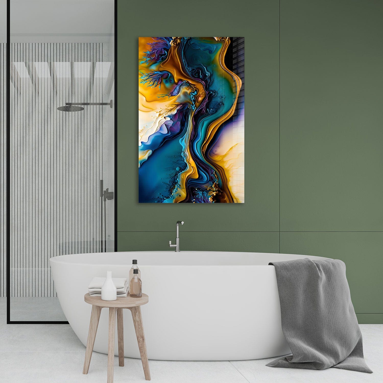 Artronauts Glass Print Abstract Veins - Tempered Glass Wall Art