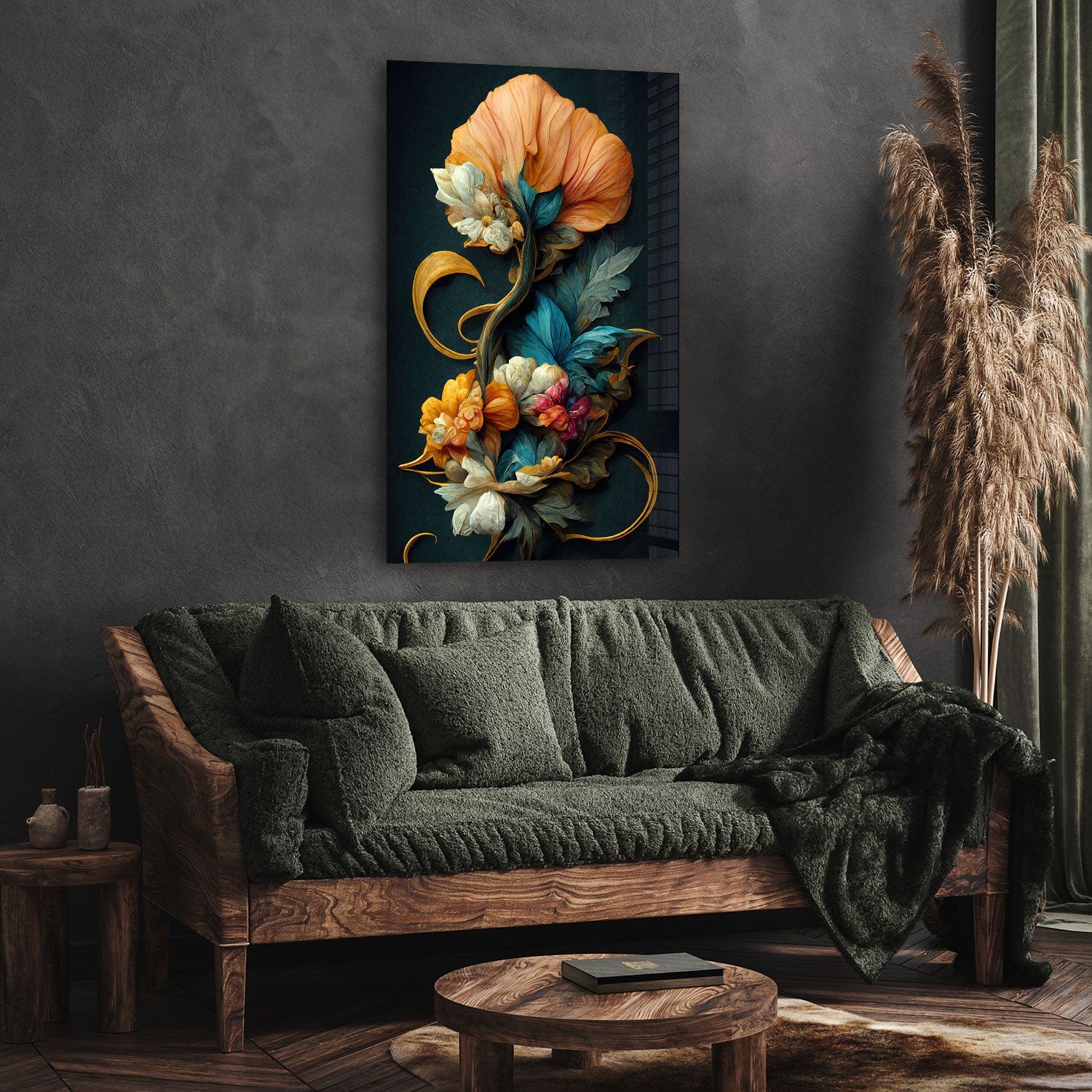 Artronauts Glass Print Vintage Flowers - Tempered Glass Wall Art