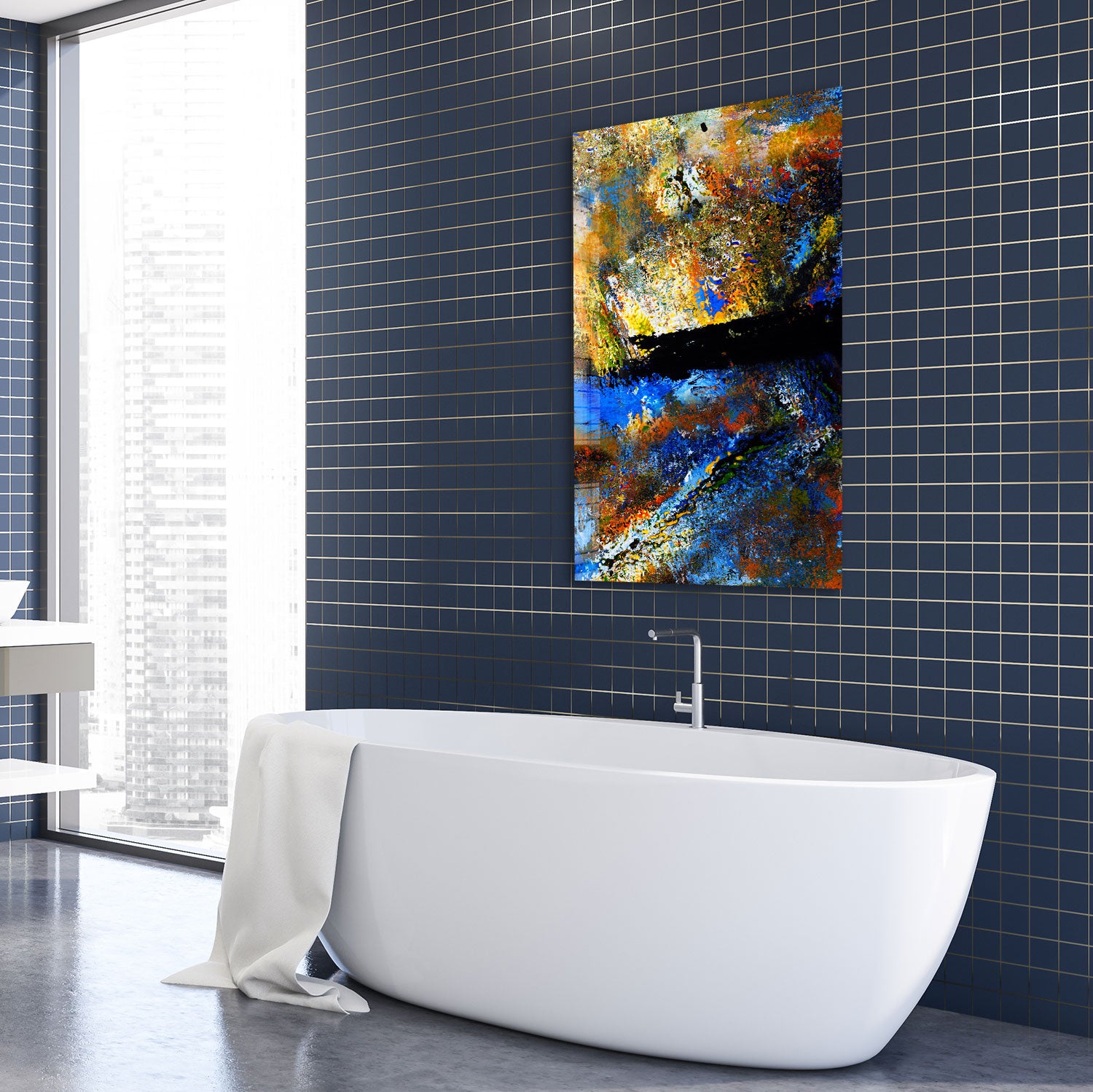 Abstract Closed Eye - Tempered Glass Wall Art