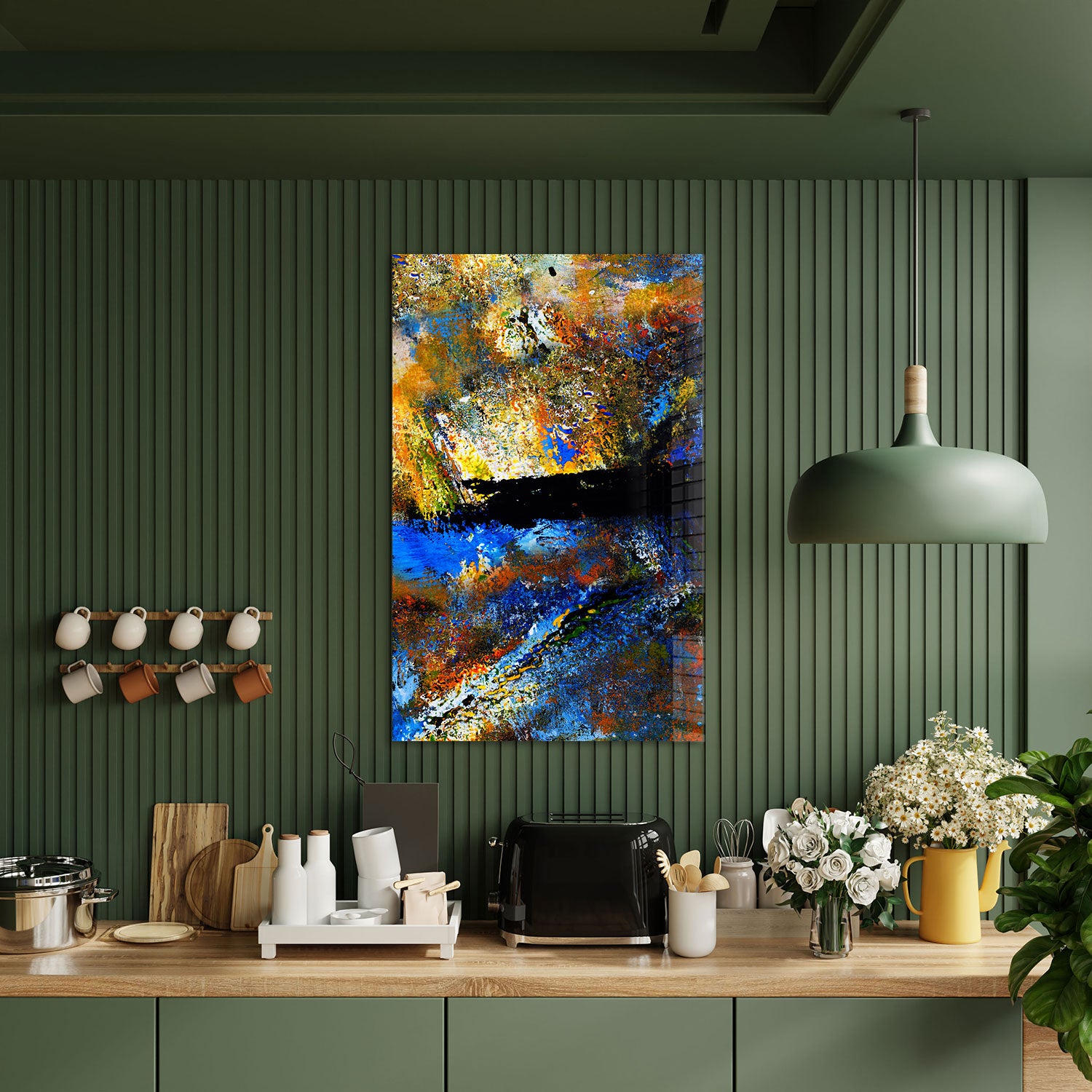 Abstract Closed Eye - Tempered Glass Wall Art