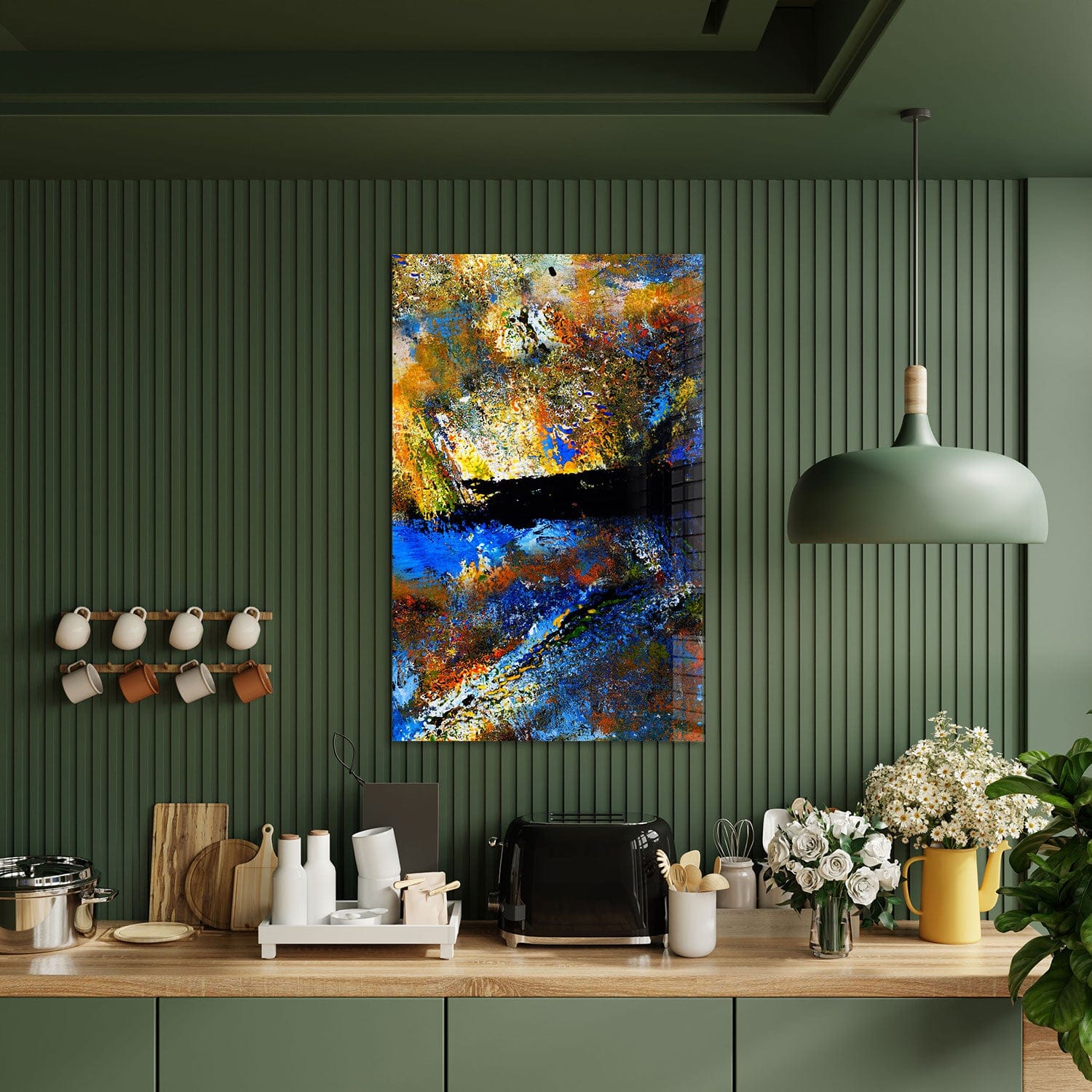 Artronauts Glass Print Abstract Closed Eye - Tempered Glass Wall Art