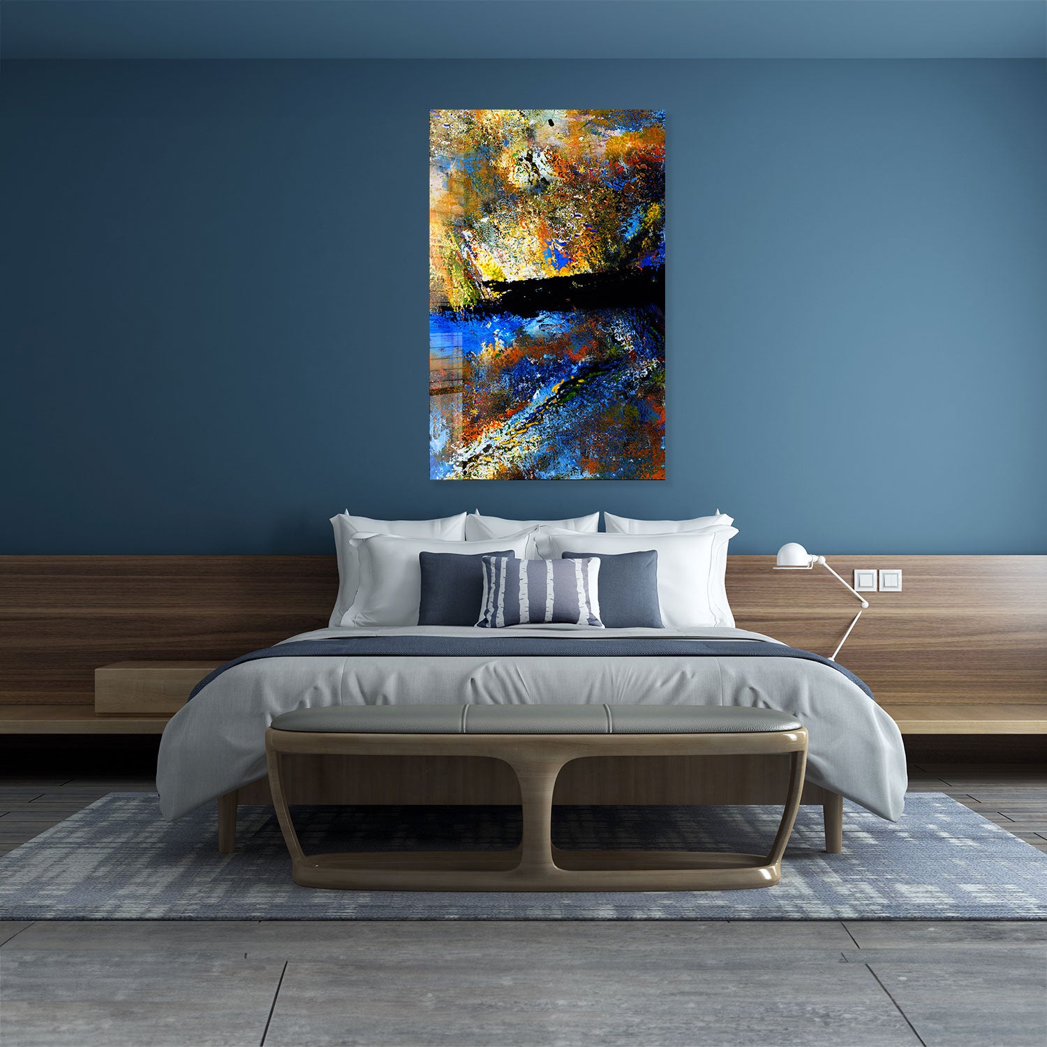Abstract Closed Eye - Tempered Glass Wall Art