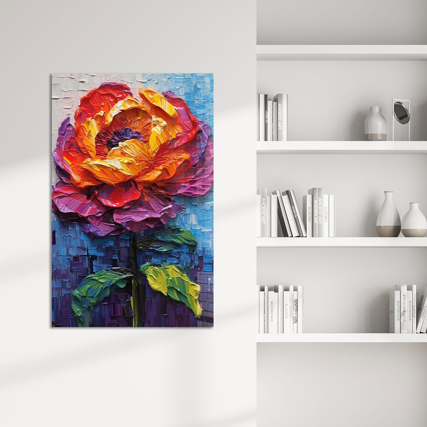 Paint Effect Flower - Tempered Glass Wall Art