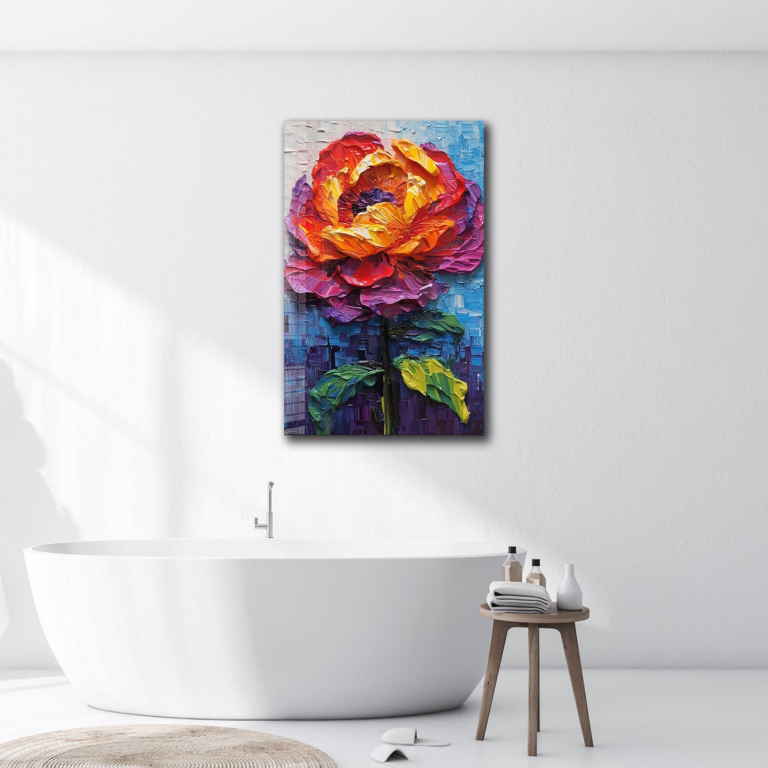 Paint Effect Flower - Tempered Glass Wall Art
