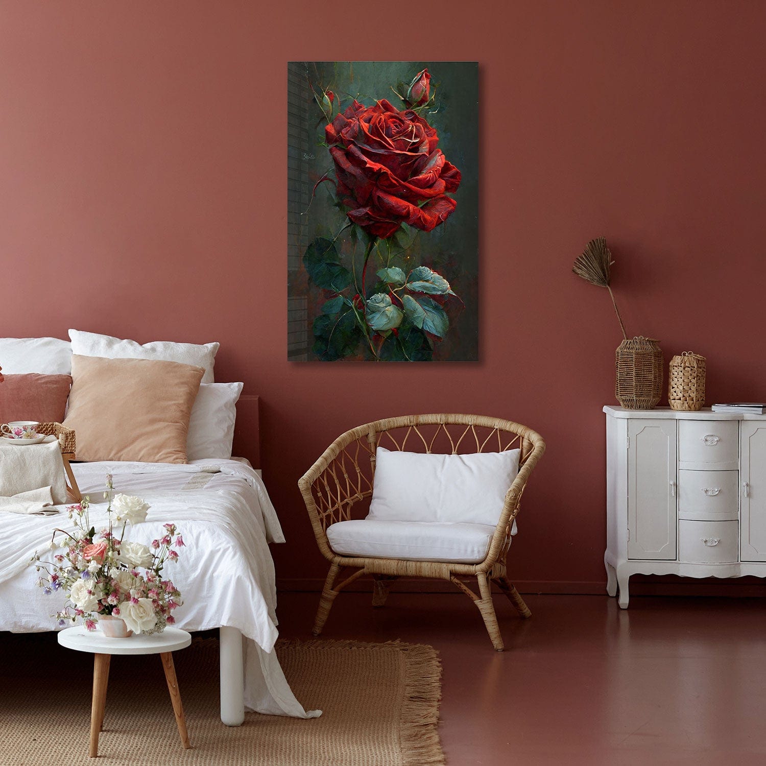Artronauts Glass Print Vintage Rose - Tempered Glass Wall Art