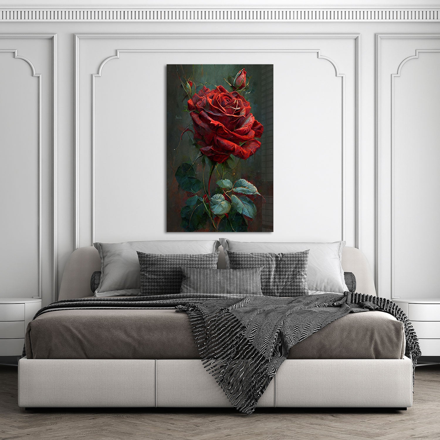 Vintage Rose - Tempered Glass Wall Art