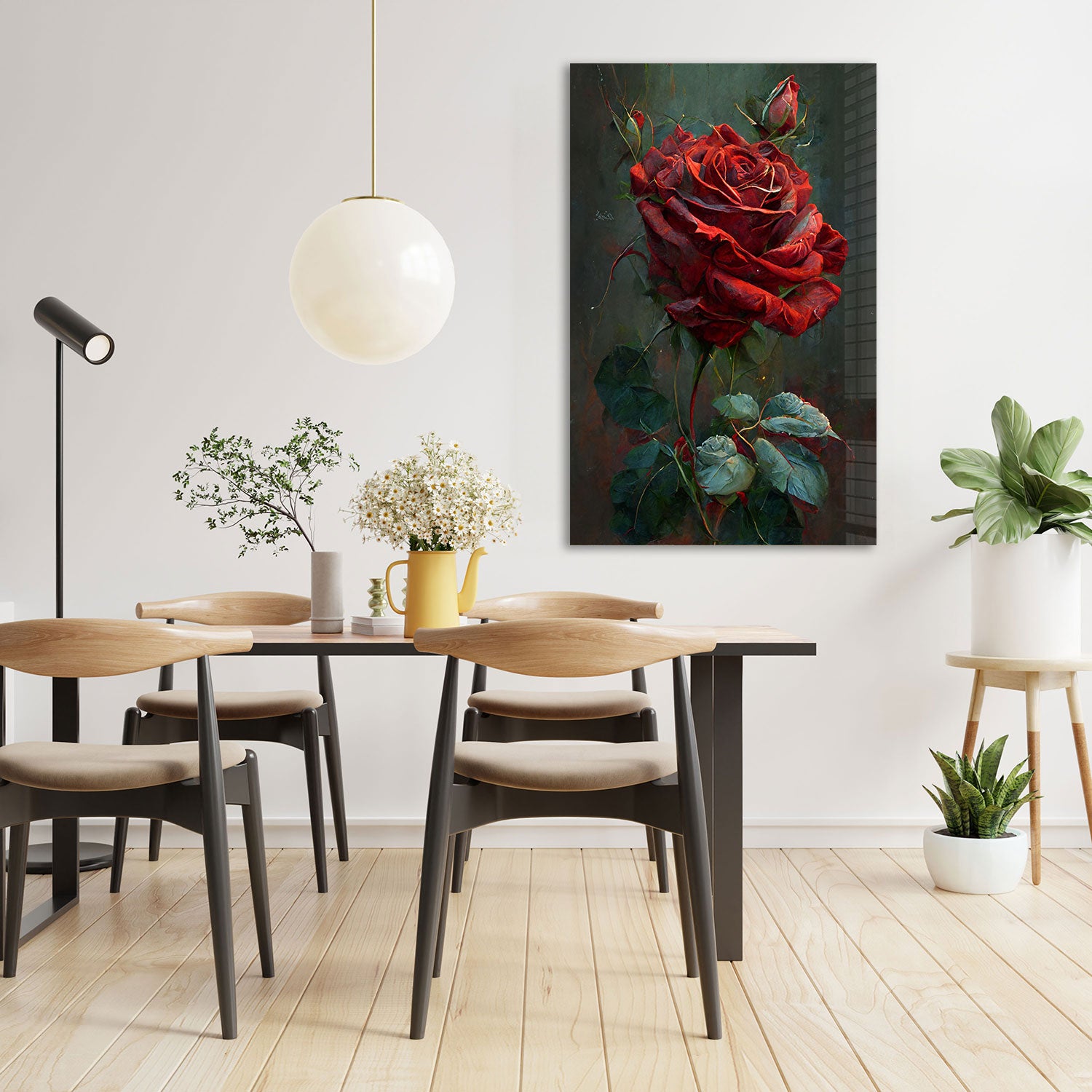 Vintage Rose - Tempered Glass Wall Art