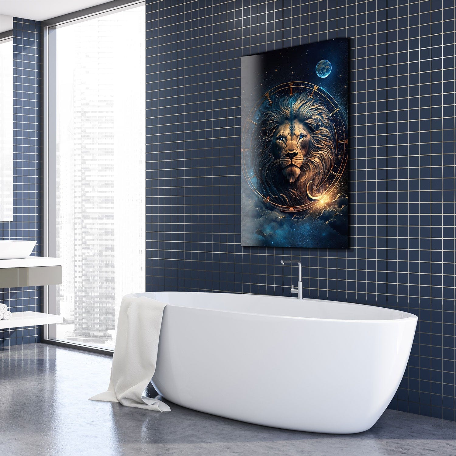 Artronauts Glass Print Astrologer Lion - Tempered Glass Wall Art