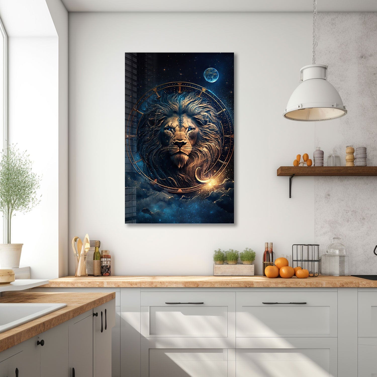Astrologer Lion - Tempered Glass Wall Art