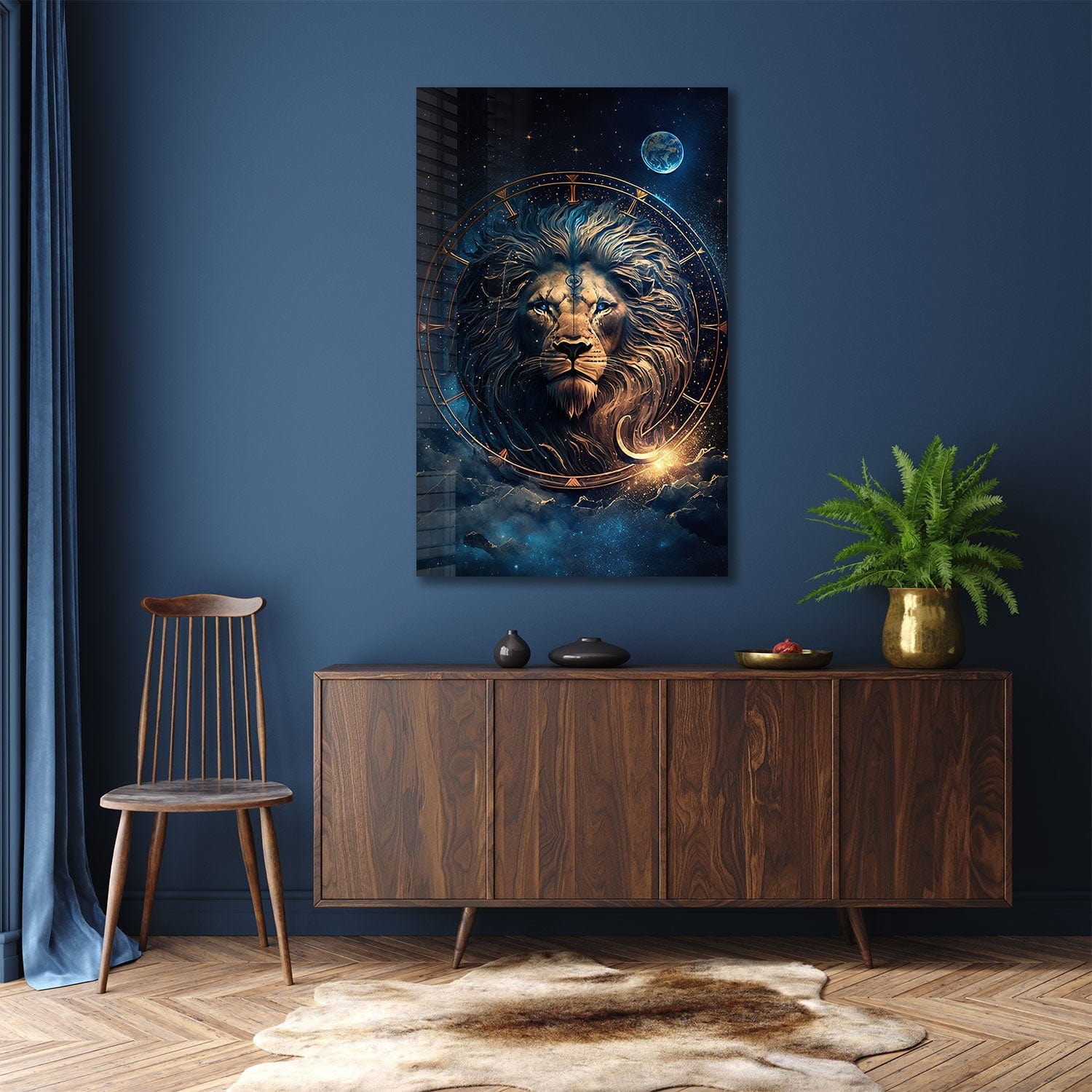 Artronauts Glass Print Astrologer Lion - Tempered Glass Wall Art