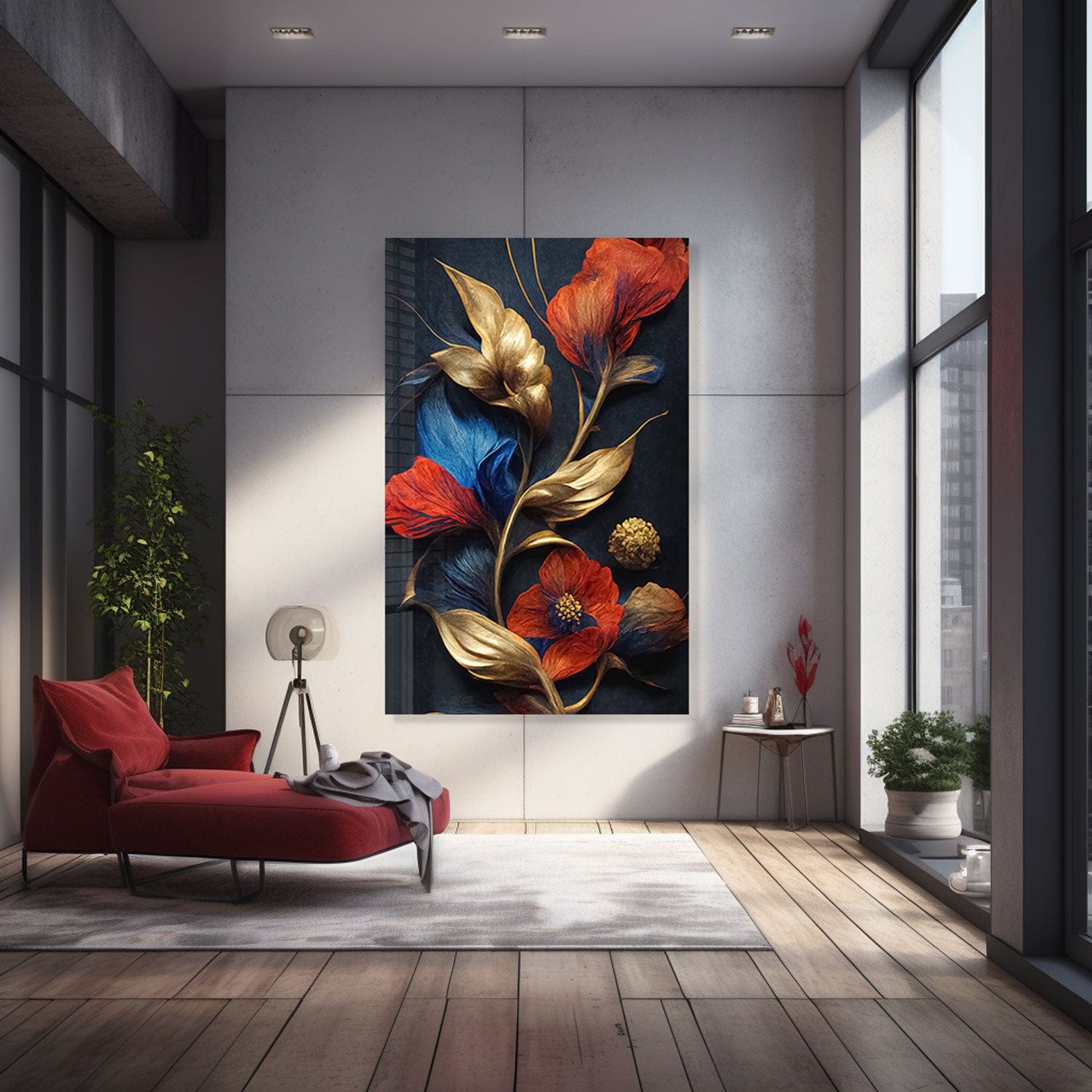 Artronauts Glass Print Floral 3 Colours - Tempered Glass Wall Art