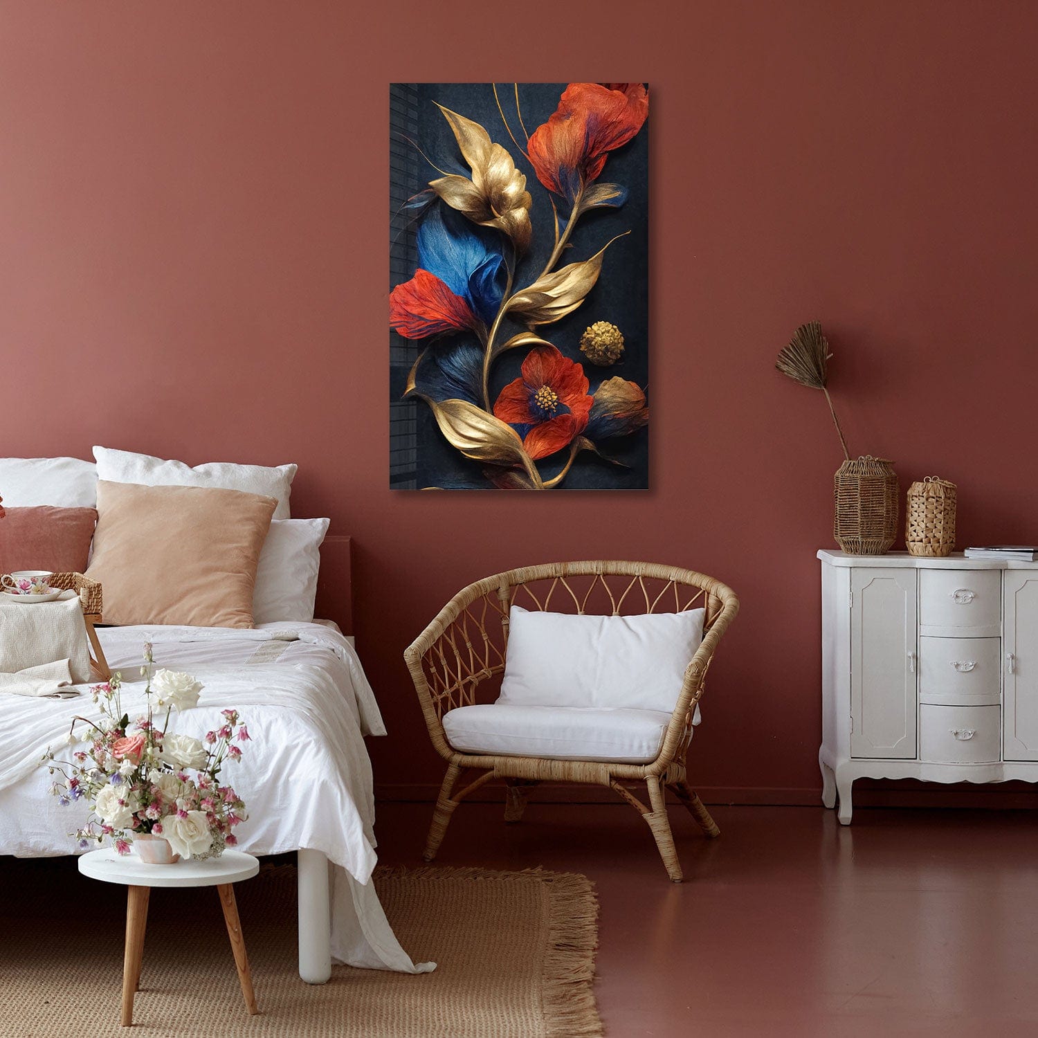 Artronauts Glass Print Floral 3 Colours - Tempered Glass Wall Art