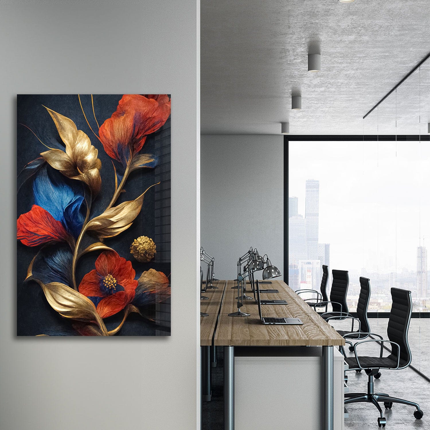 Artronauts Glass Print Floral 3 Colours - Tempered Glass Wall Art