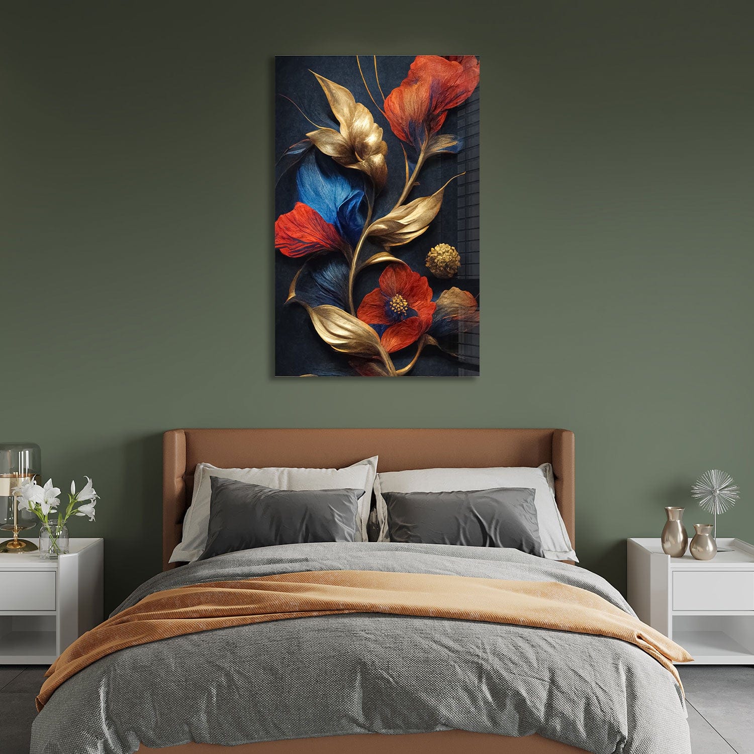 Artronauts Glass Print Floral 3 Colours - Tempered Glass Wall Art