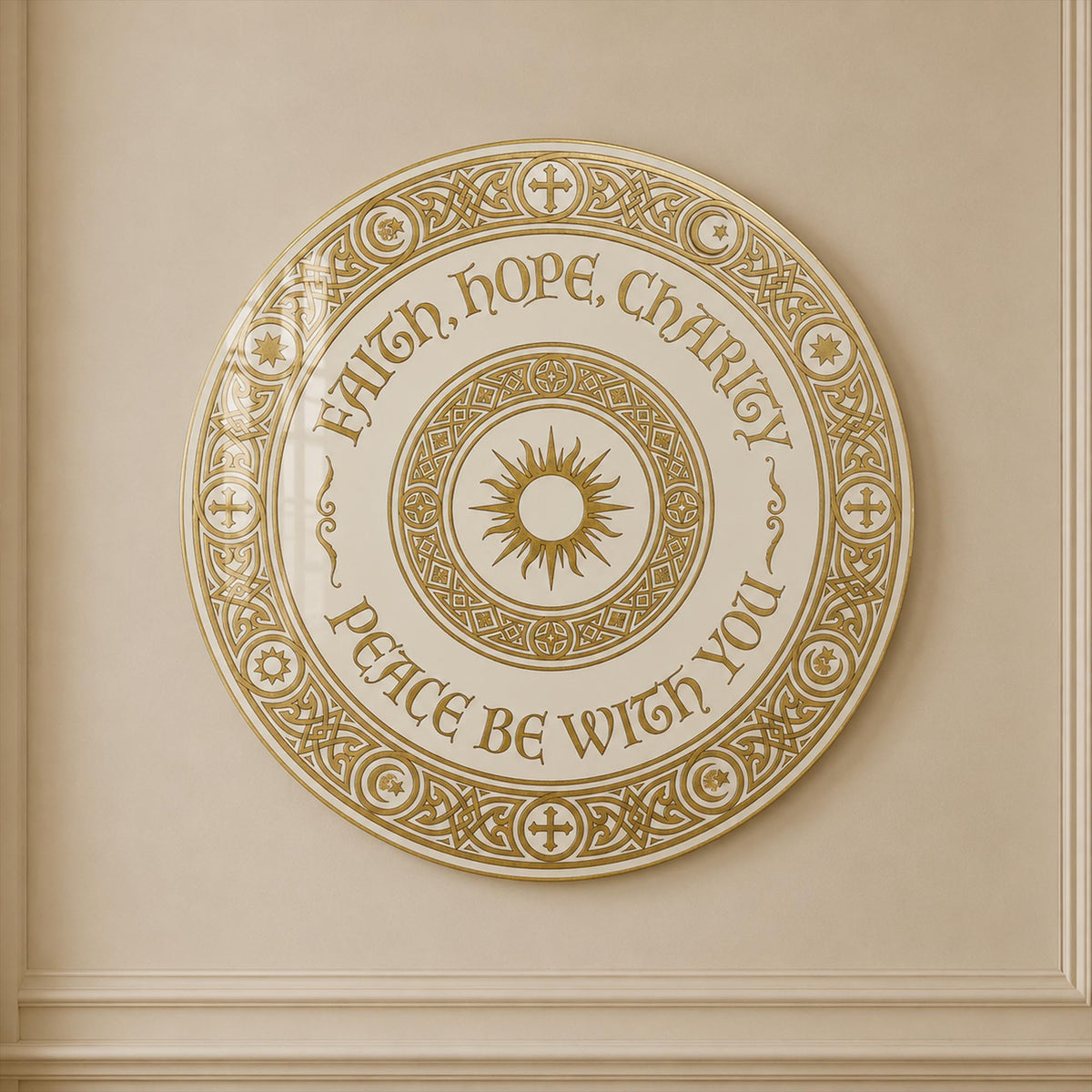 Faith Hope Charity Interfaith Medallion lifestyle view