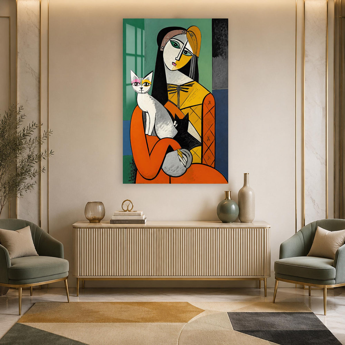Woman With Cats lifestyle view