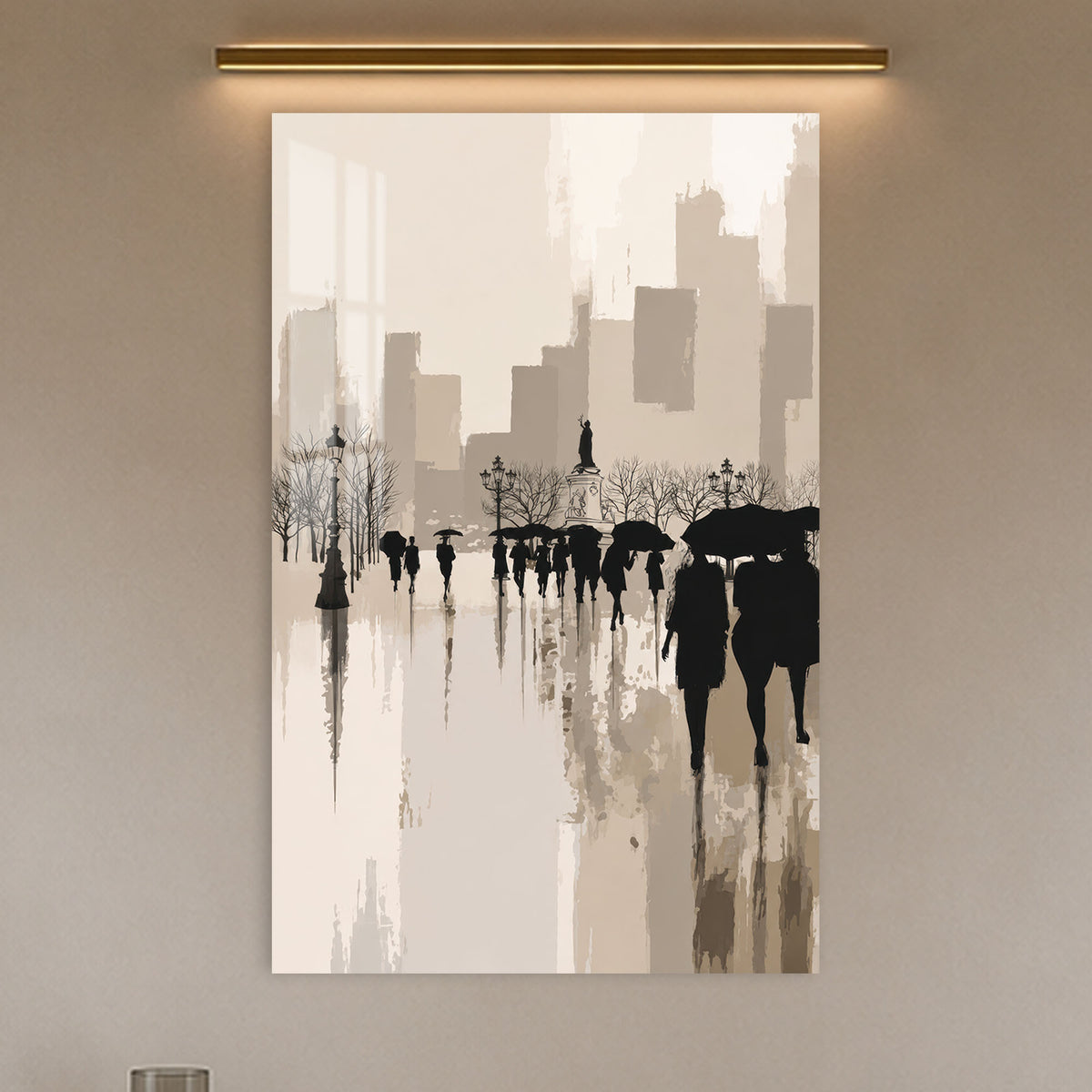 Rainy City Promenade in a modern room