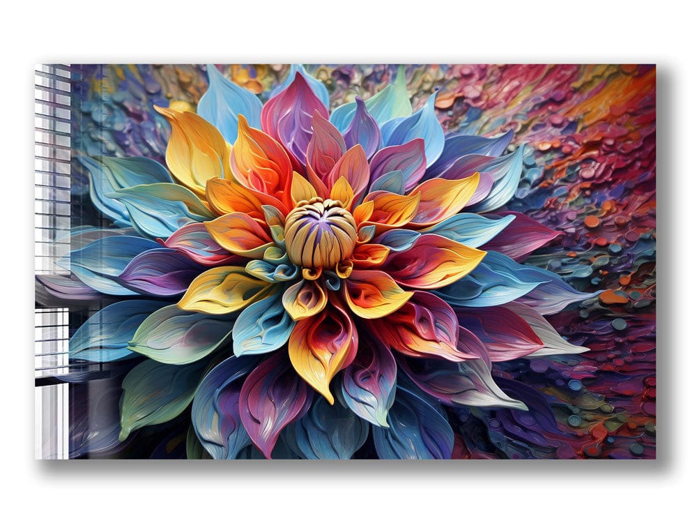Artronauts Glass Print Colourful Abstract Flower