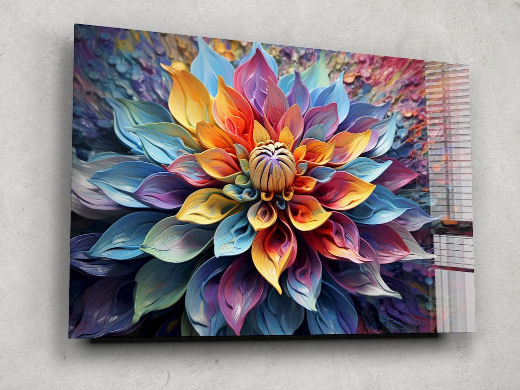 Artronauts Glass Print Colourful Abstract Flower