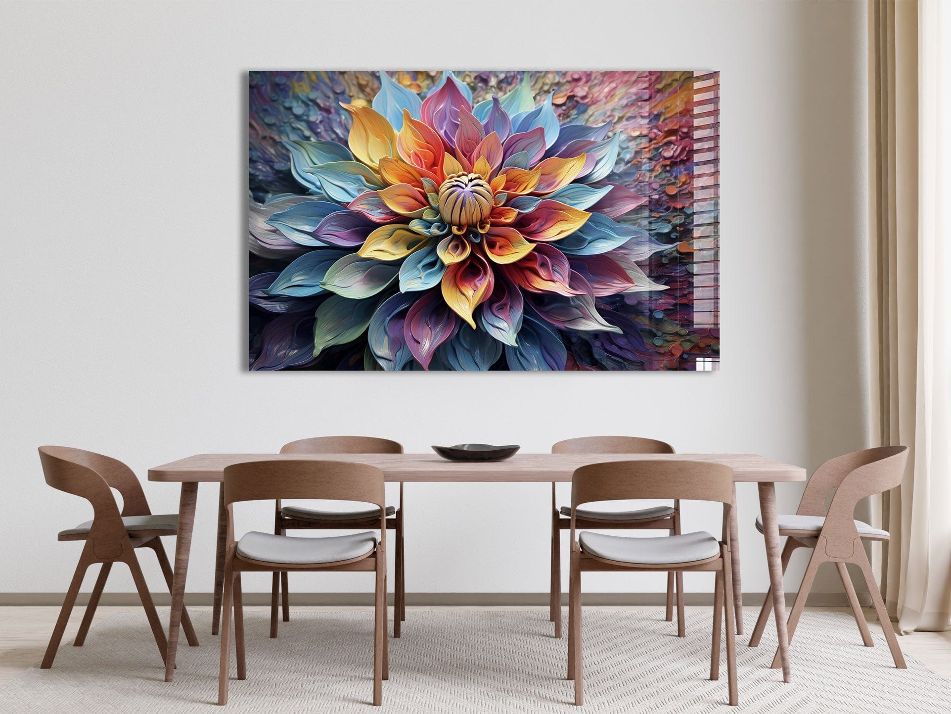 Artronauts Glass Print Colourful Abstract Flower