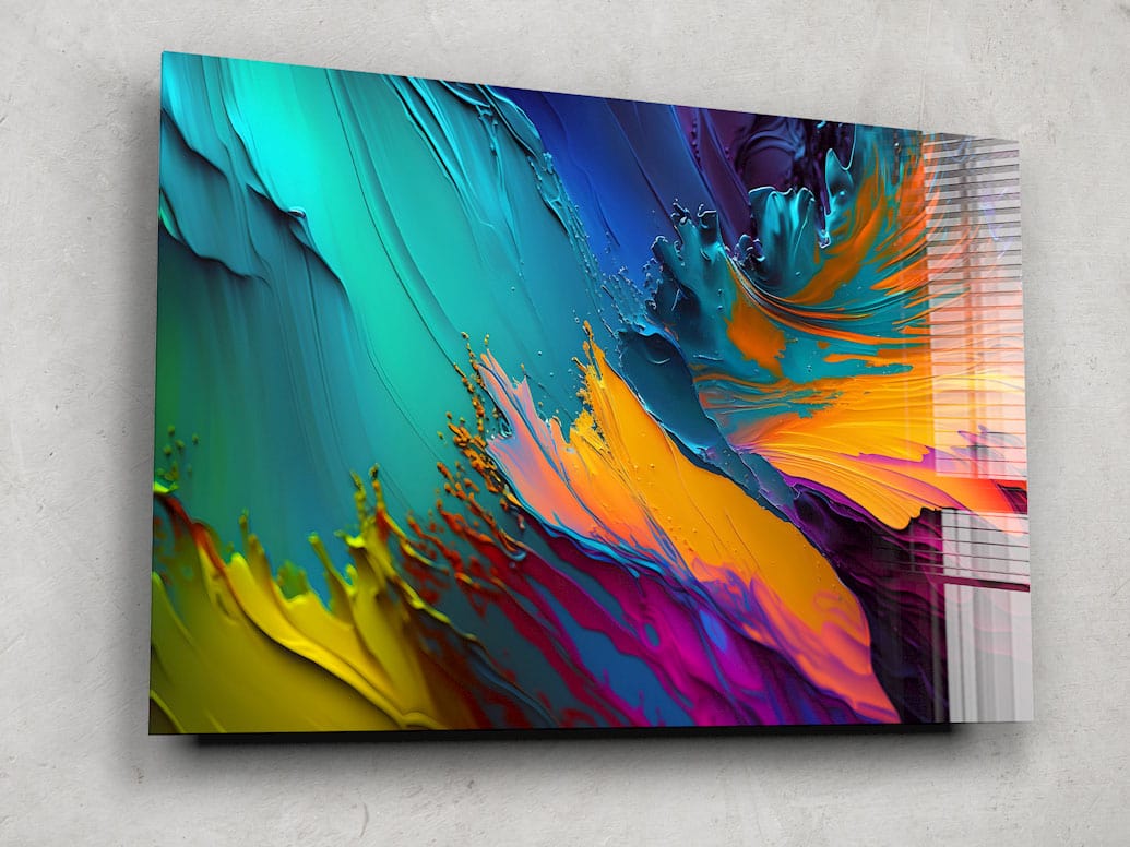 Artronauts Glass Print Colourful Abstract Painting