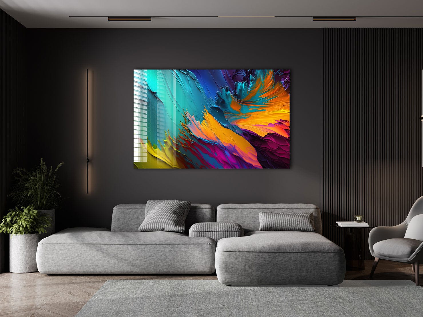 Artronauts Glass Print Colourful Abstract Painting