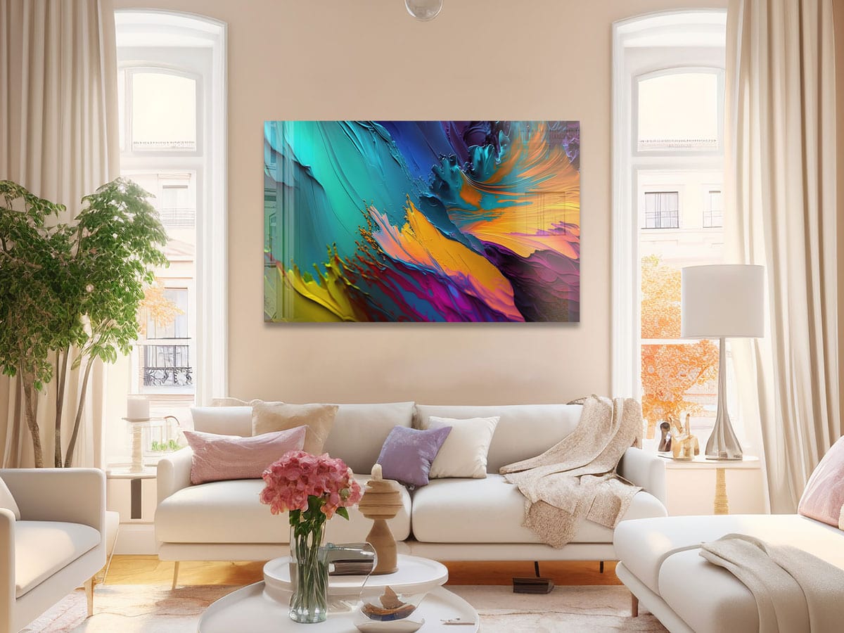 Artronauts Glass Print Colourful Abstract Painting