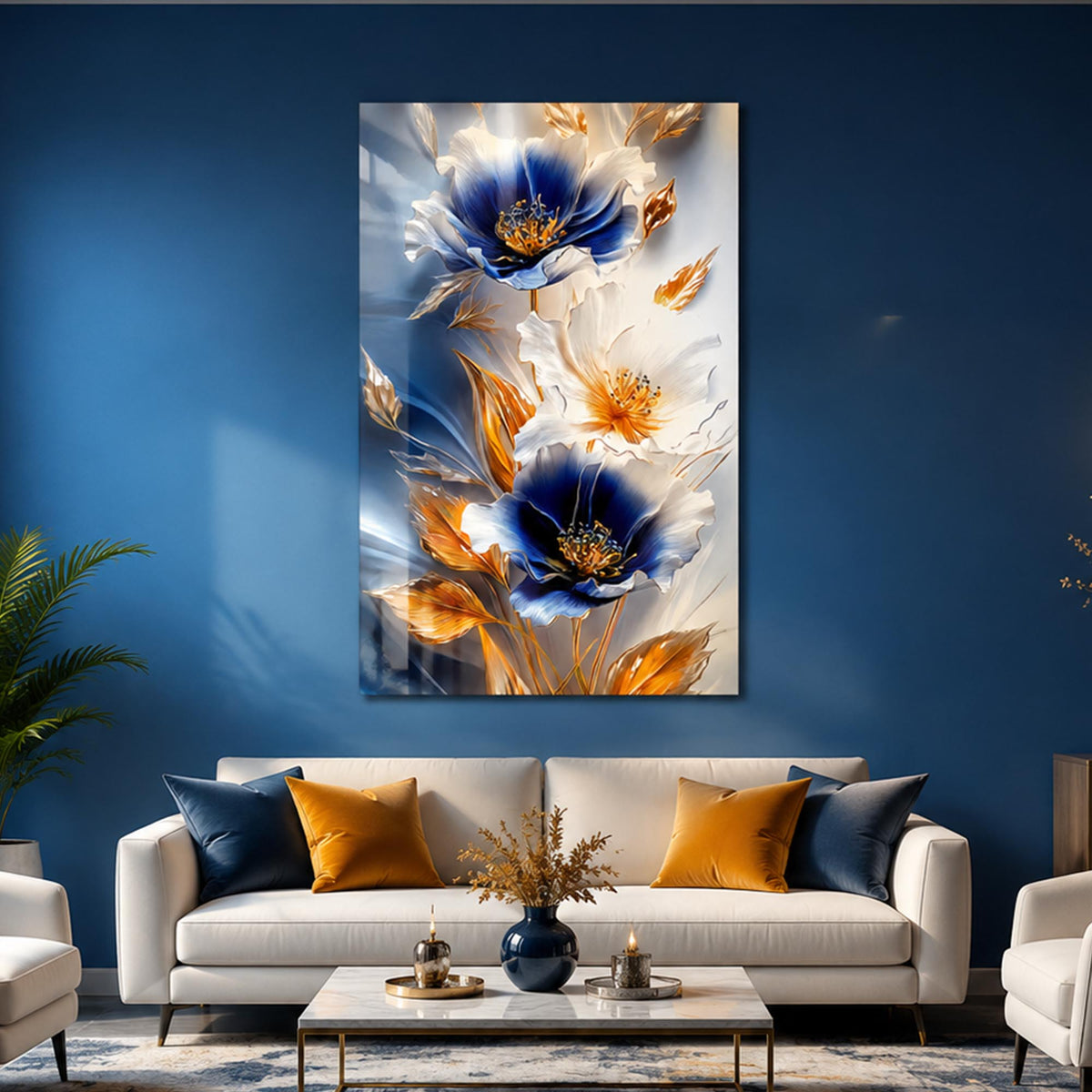 Gilded Blue Blossoms lifestyle view