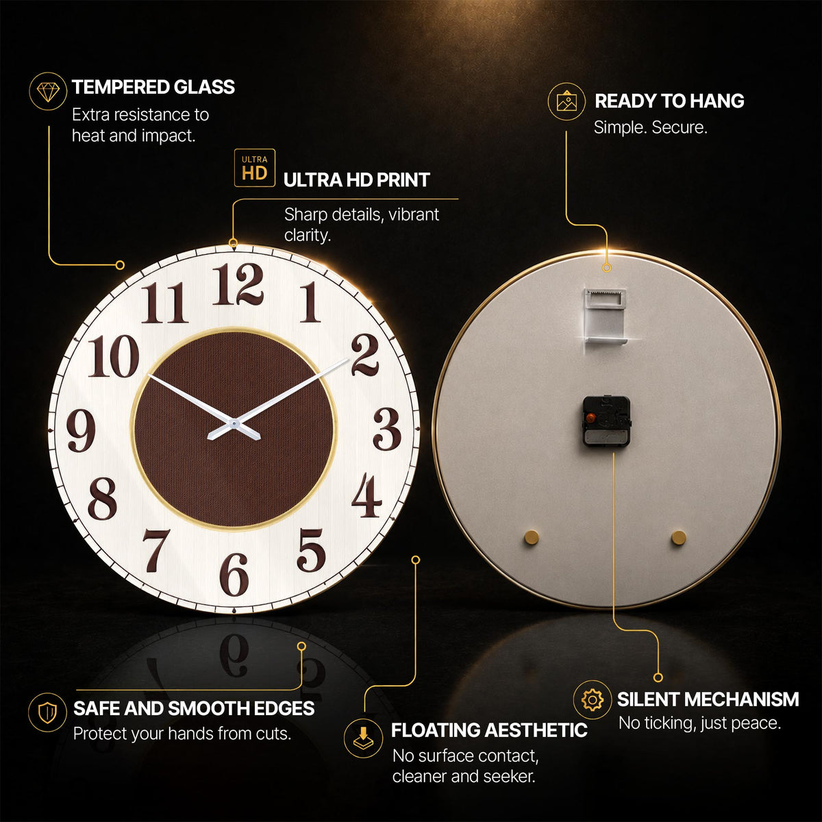 Classic Coffee Dial — tempered glass, ultra HD print, ready to hang