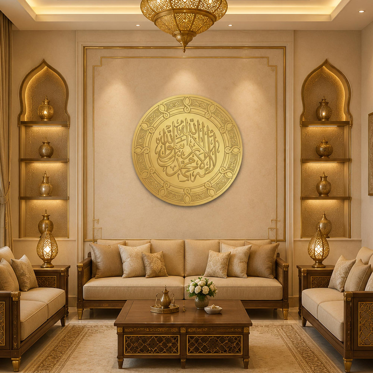 Shahada All-Gold Medallion lifestyle view